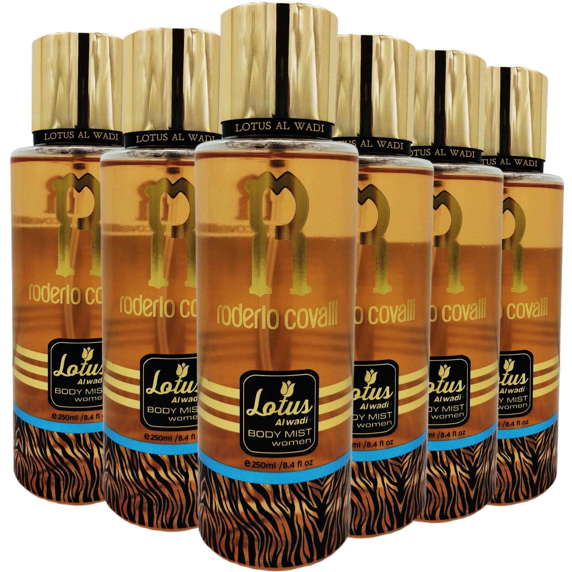 Al Wadi Roderio Covalli Fragrance, Body Mist Women signature Collection, 8.4 Ounce (6 piece Gift Set)