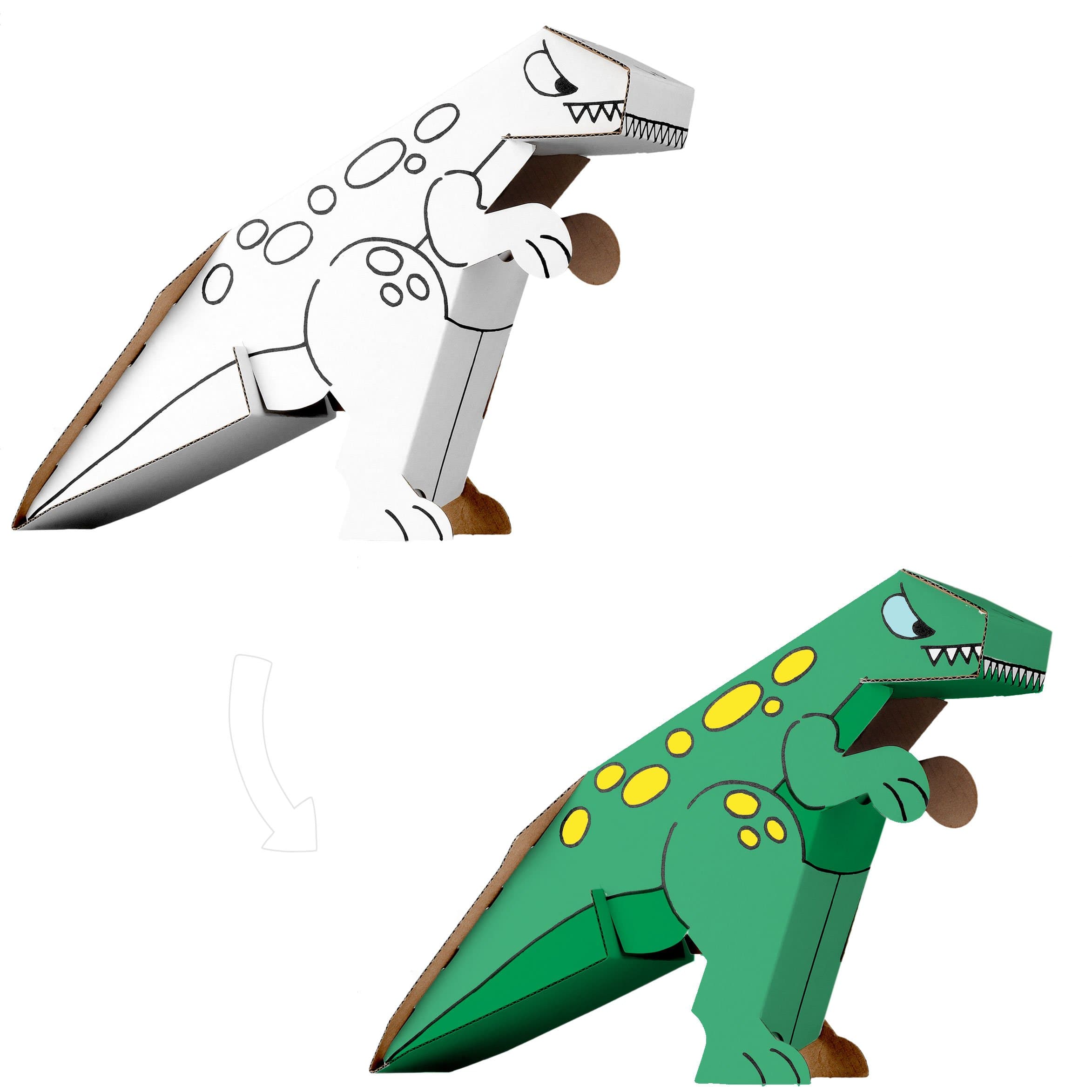 CALAFANT A1009X Decorate and Build Your Own Cardboard Dinosaur