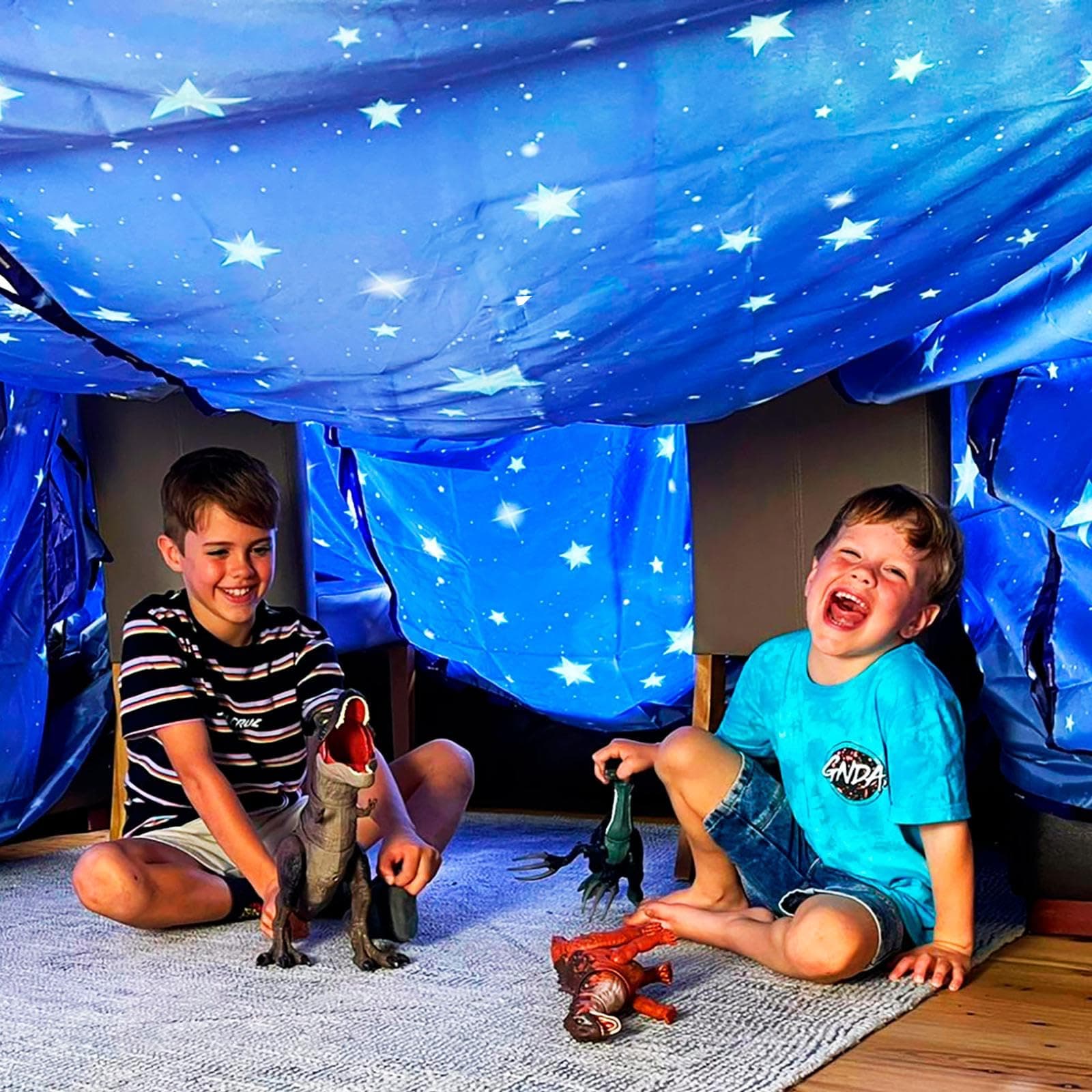 MOLCEY Fun+Safe Blanket Fort Building Kit for Kids 4-8 8-12+ - Build a Fort for Kids/Fort Builder - Kids Forts Indoor Fort - Make a Fort Kit - Girls/Boys Toys Age 6-8 / Gifts for 5 6 7 Year Old Boys