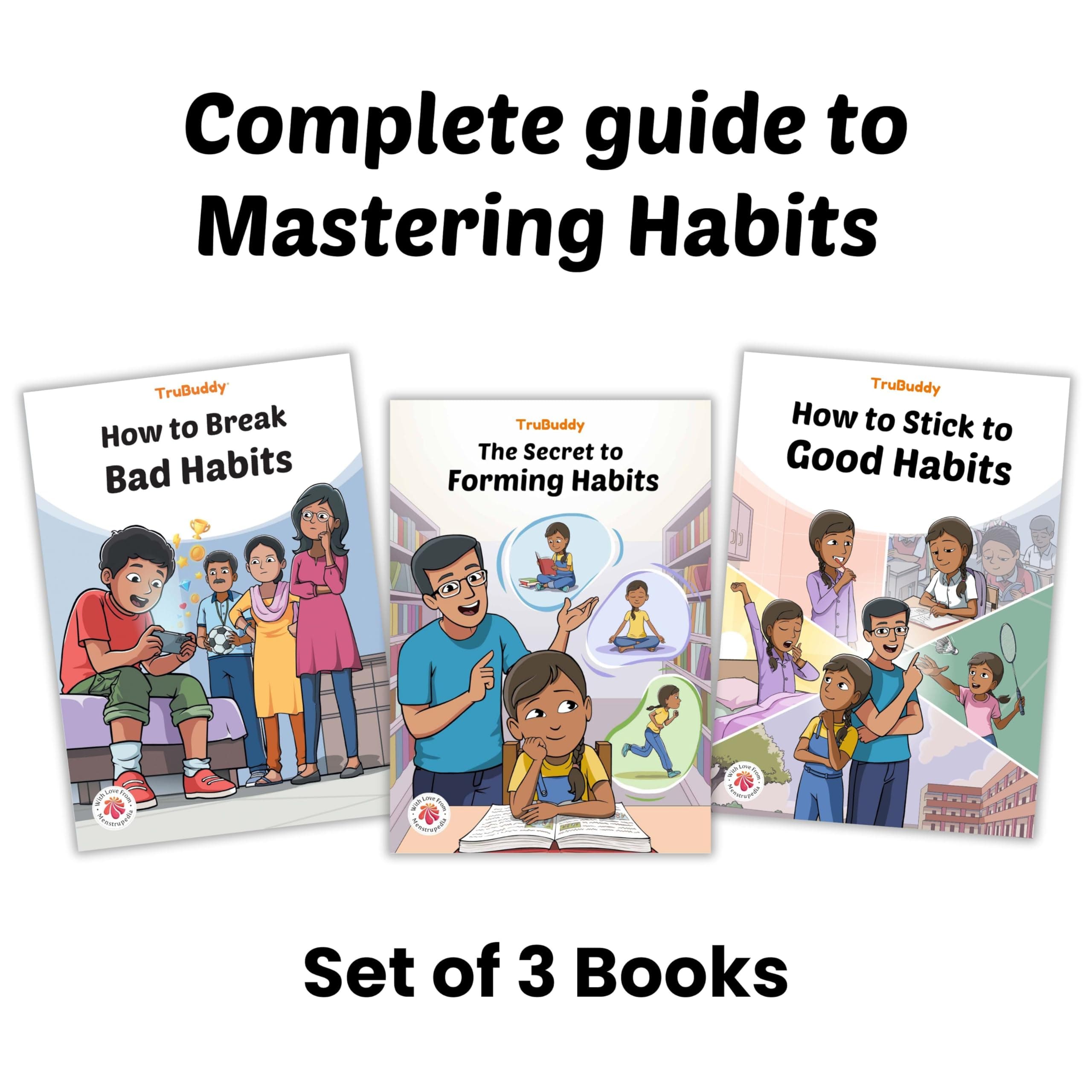 TruBuddy Complete Guide to Mastering Habits (Set of 3 Books) (English)