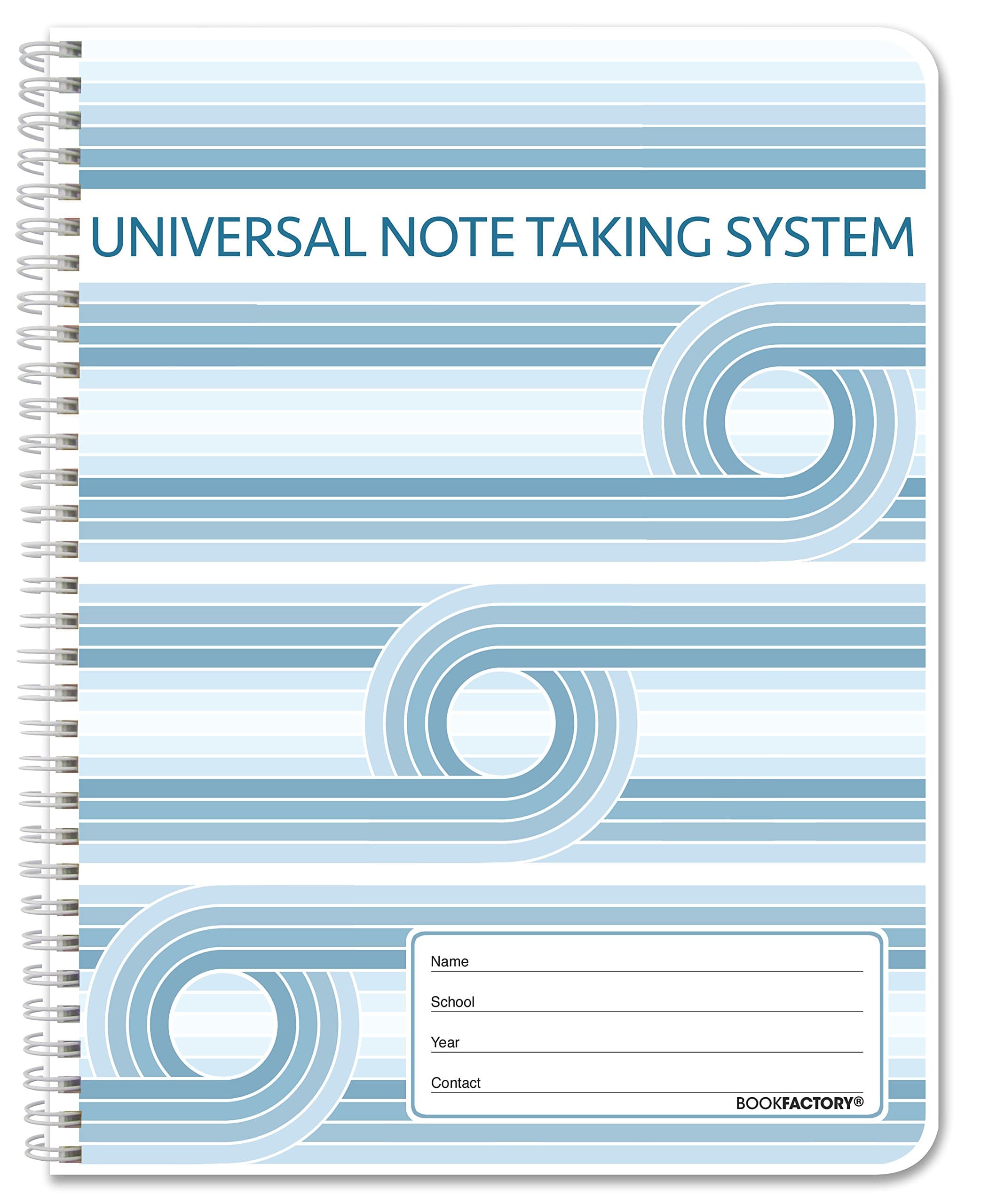 Universal Note Taking System (Cornell Notes) / NoteTaking Notebook - 120 Pages, 8 1/2" x 11" - Wire-O (LOG-120-7CW-A(Universal-Note))