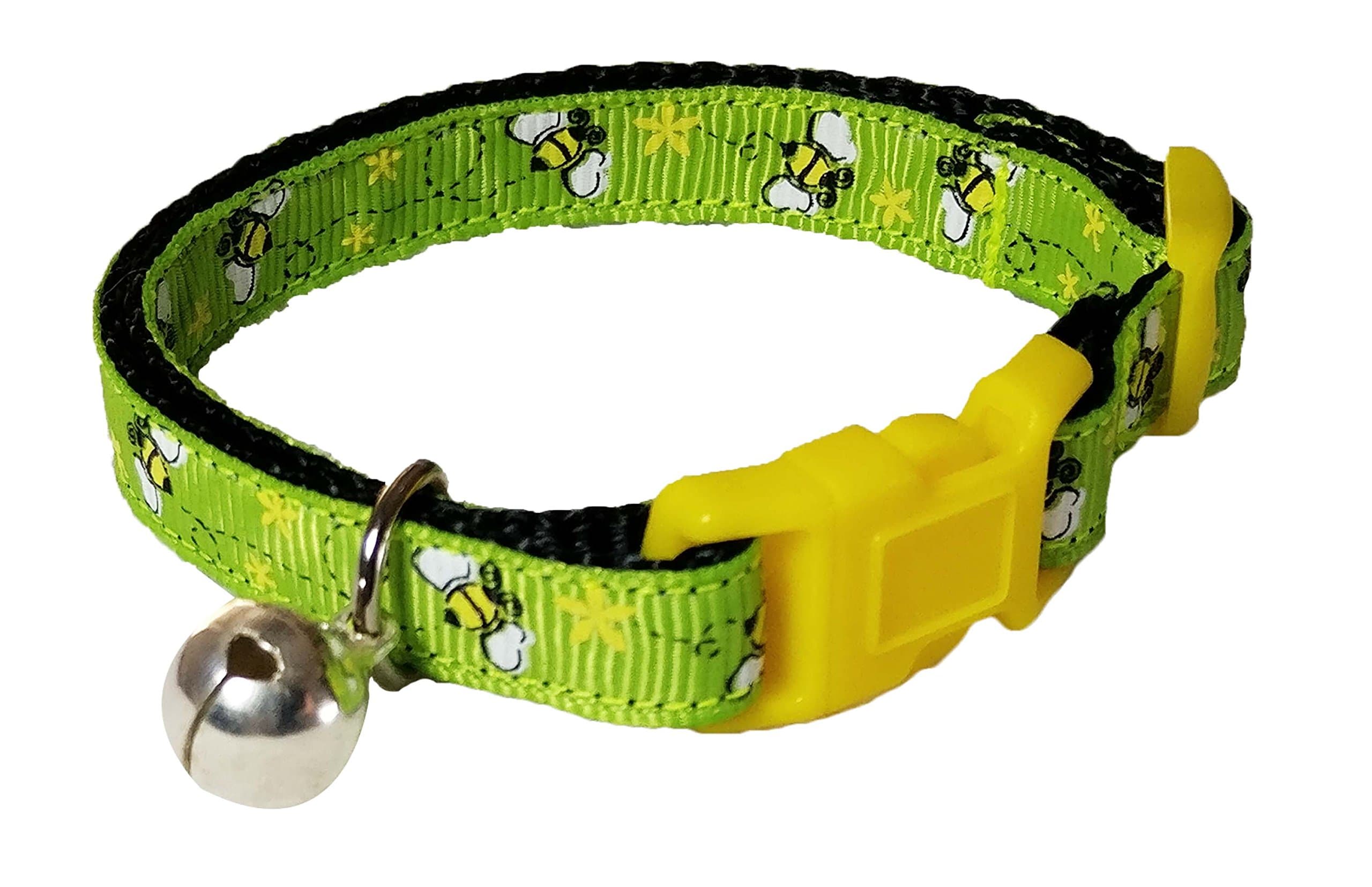 Spoilt Rotten Pets Designer Cat Collar With Bell & Safety Buckle (Bumblebee)
