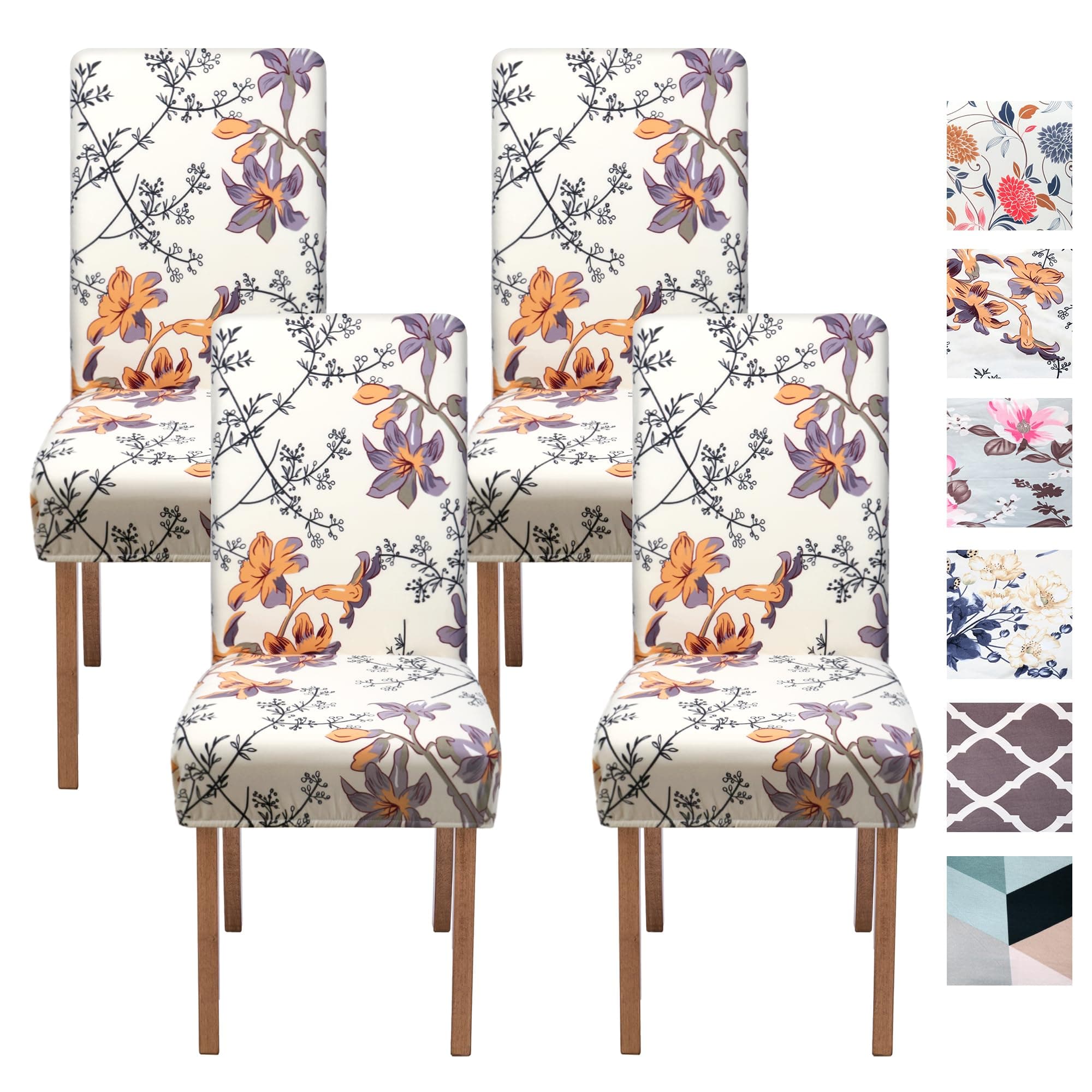 AlytreeChair Covers for Dining Room Set of 4, Stretch Chair Seat Covers,Removable Washable Dining Parson Chair Slipcover,Chair Protectors Covers for Home, Restaurant, Wedding