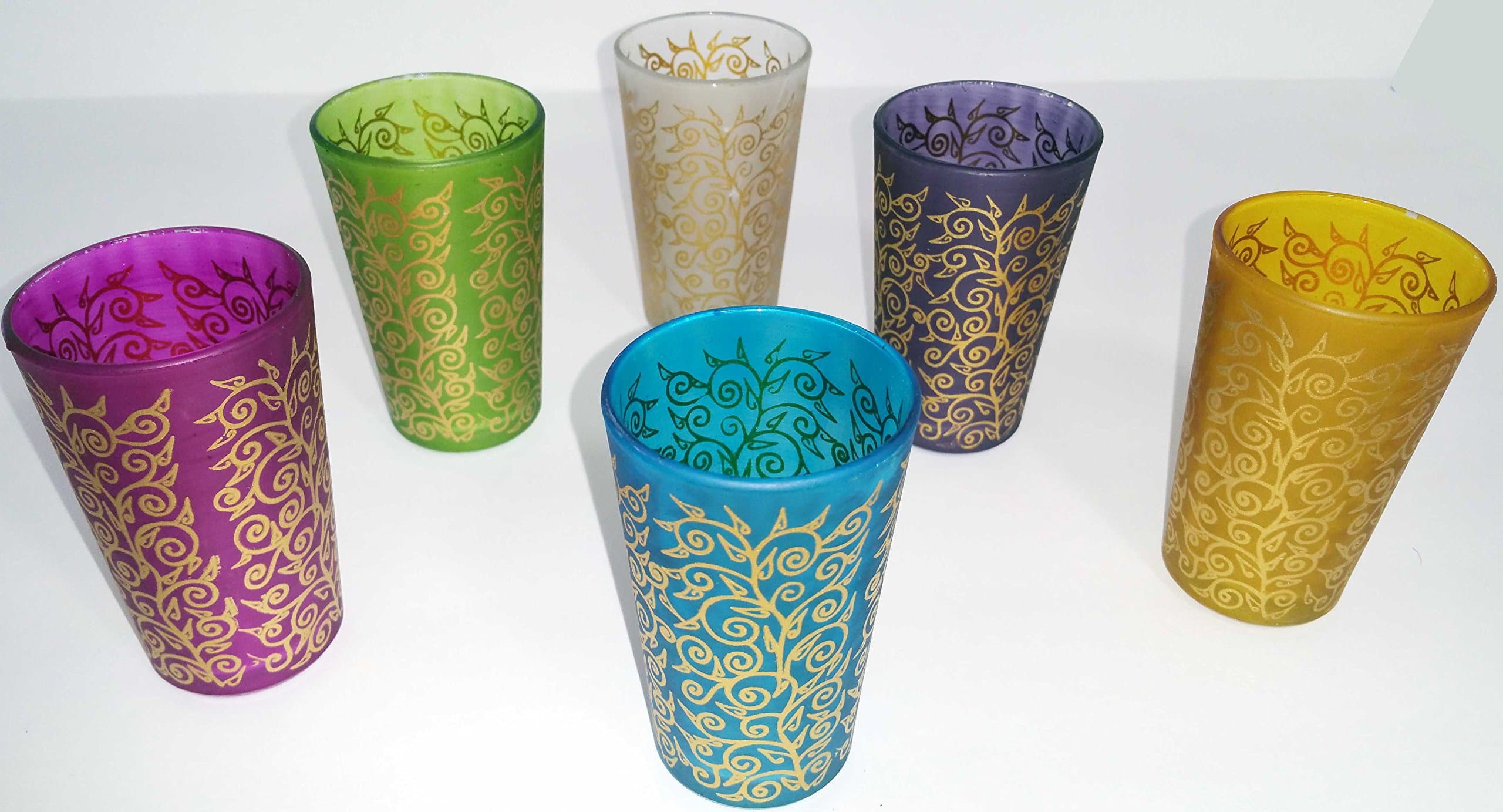 6 Moroccan Turkish Middle East Tea Glass Serving Tea Pot tumbler Candle cup shot moroccan tea glasses glass