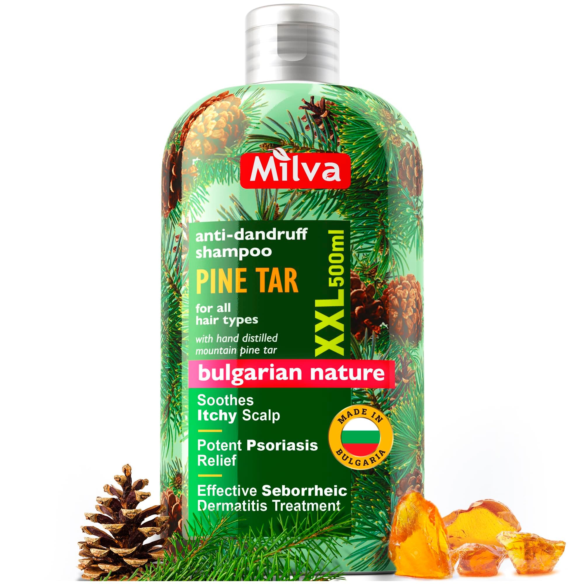 MILVA, Shampoo Tar, 500 ml.
