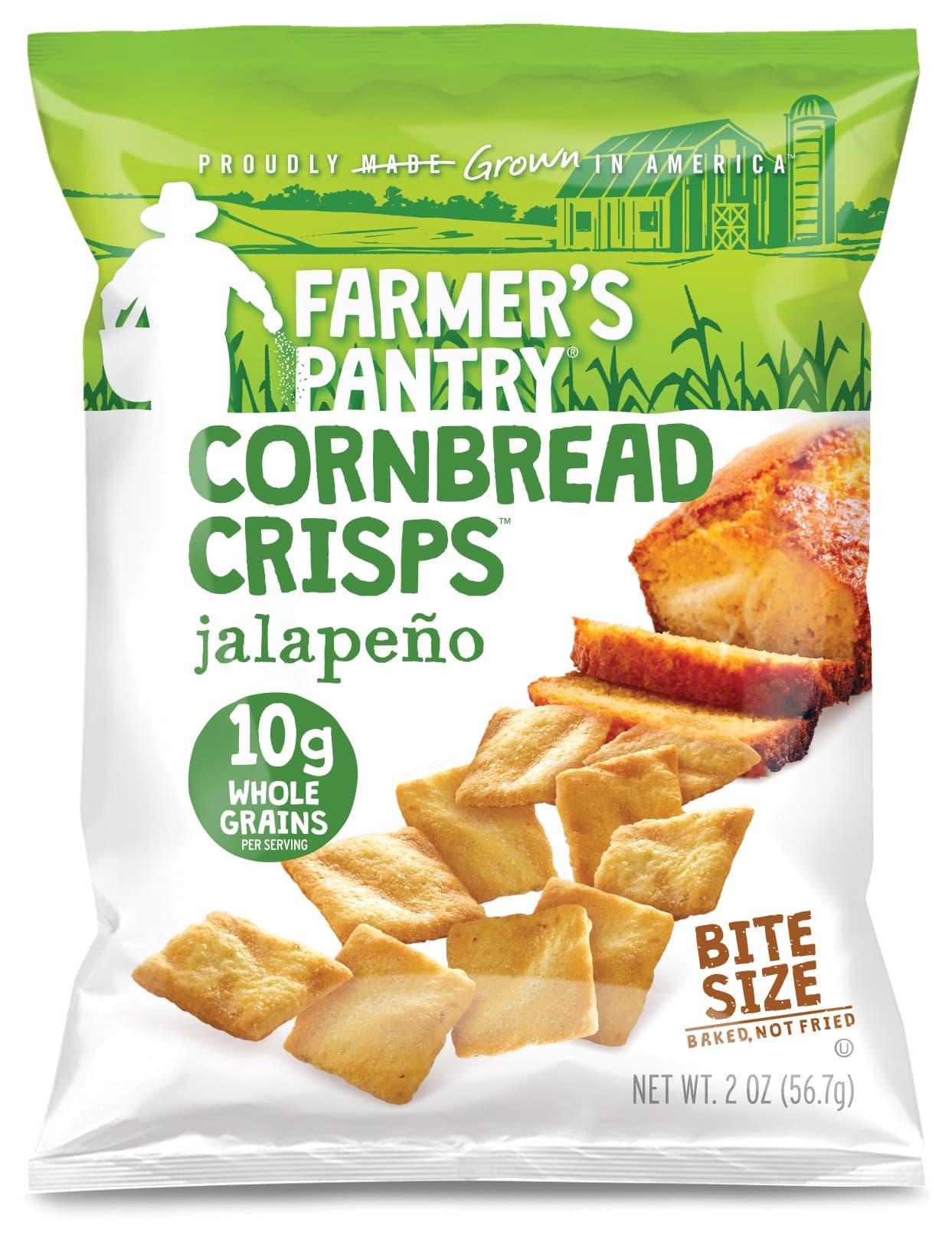 Farmer's Pantry Jalapeno Cornbread Crisps, Jalapeno, 2 Ounce (Pack of 8)