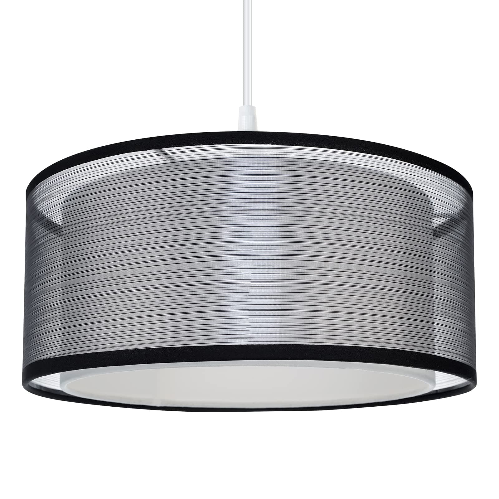 FRIDEKO HOME 2 Tier Light Shade Ceiling - Modern Black Lampshade for Ceiling Lights, Bedroom Lights Ceiling Lamp Shades for Living Rooms, Hallways, and Lounges (30cm)