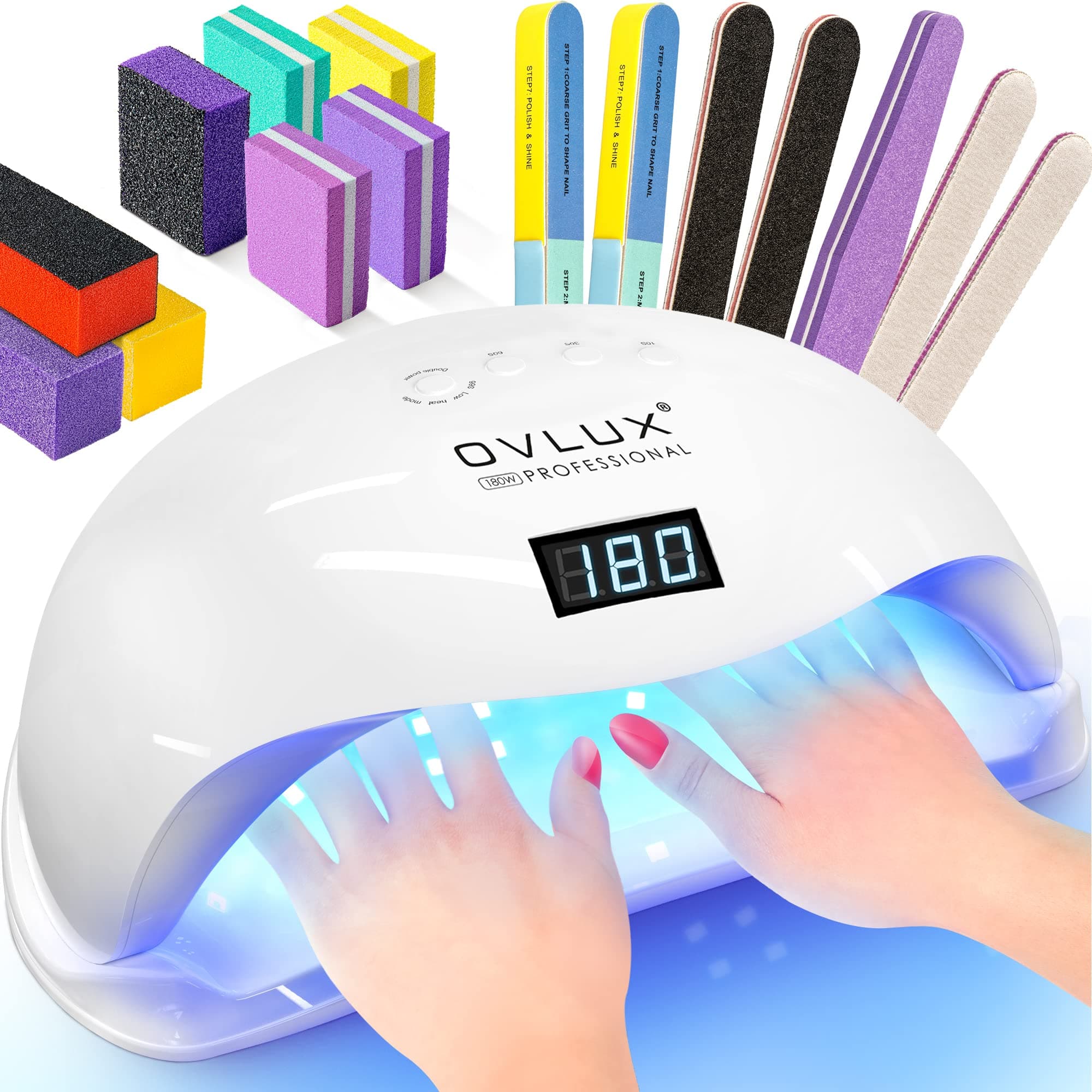 Professional Nail Dryer 72W - SUN 5 Pro UV LED Nail Lamp for Fingernail & Toenail Gel Based Polishes â‚¬â€œ Portable Nail Curing Light with 36pcs LEDs 4 Timer Settings & Smart Sensor (White)