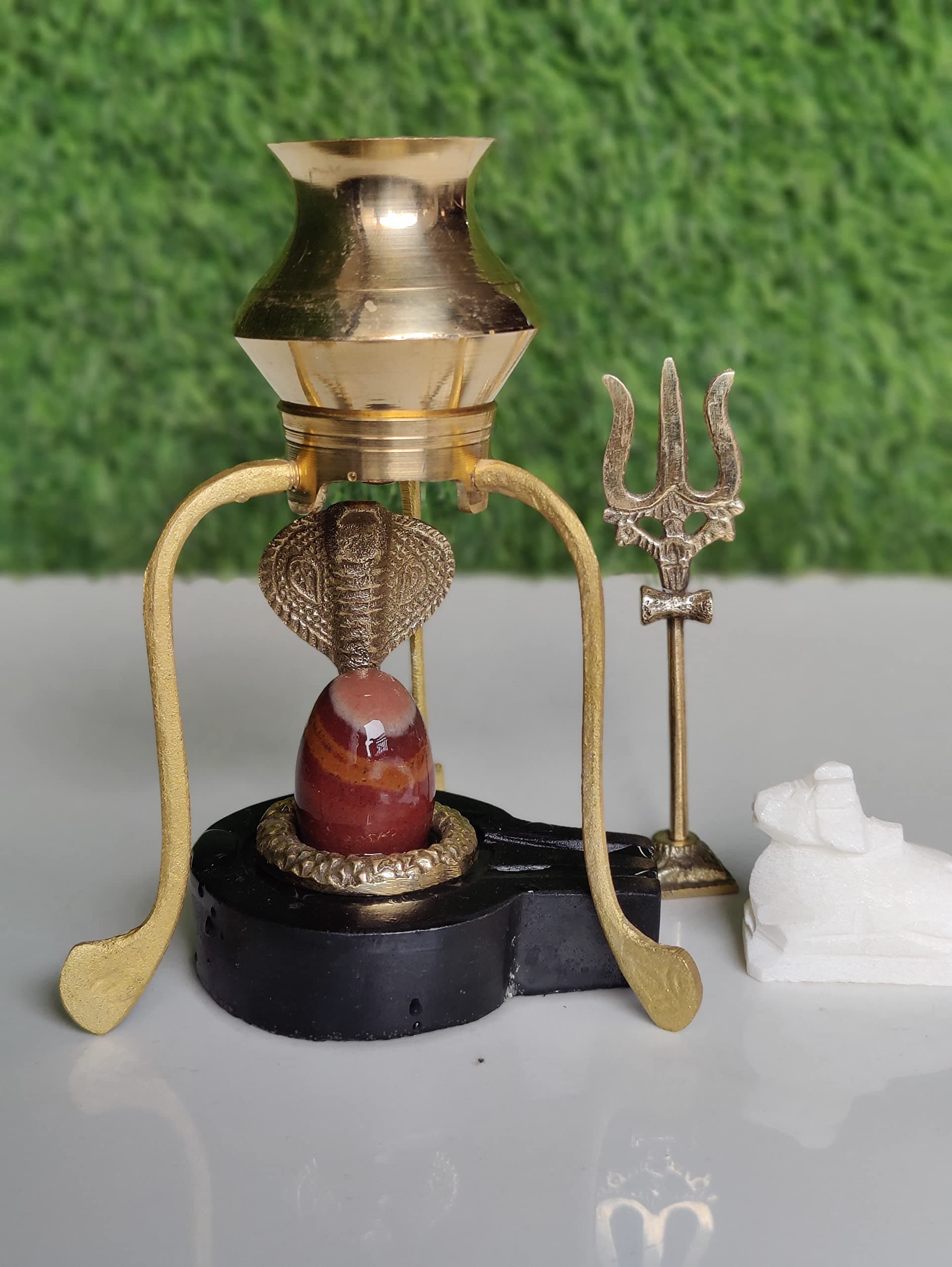 Narmadeshwar Shivling Narmada Shivling Full Set for Home Puja Naag Nandi Trishul Water Stand Jaladhari Lingam