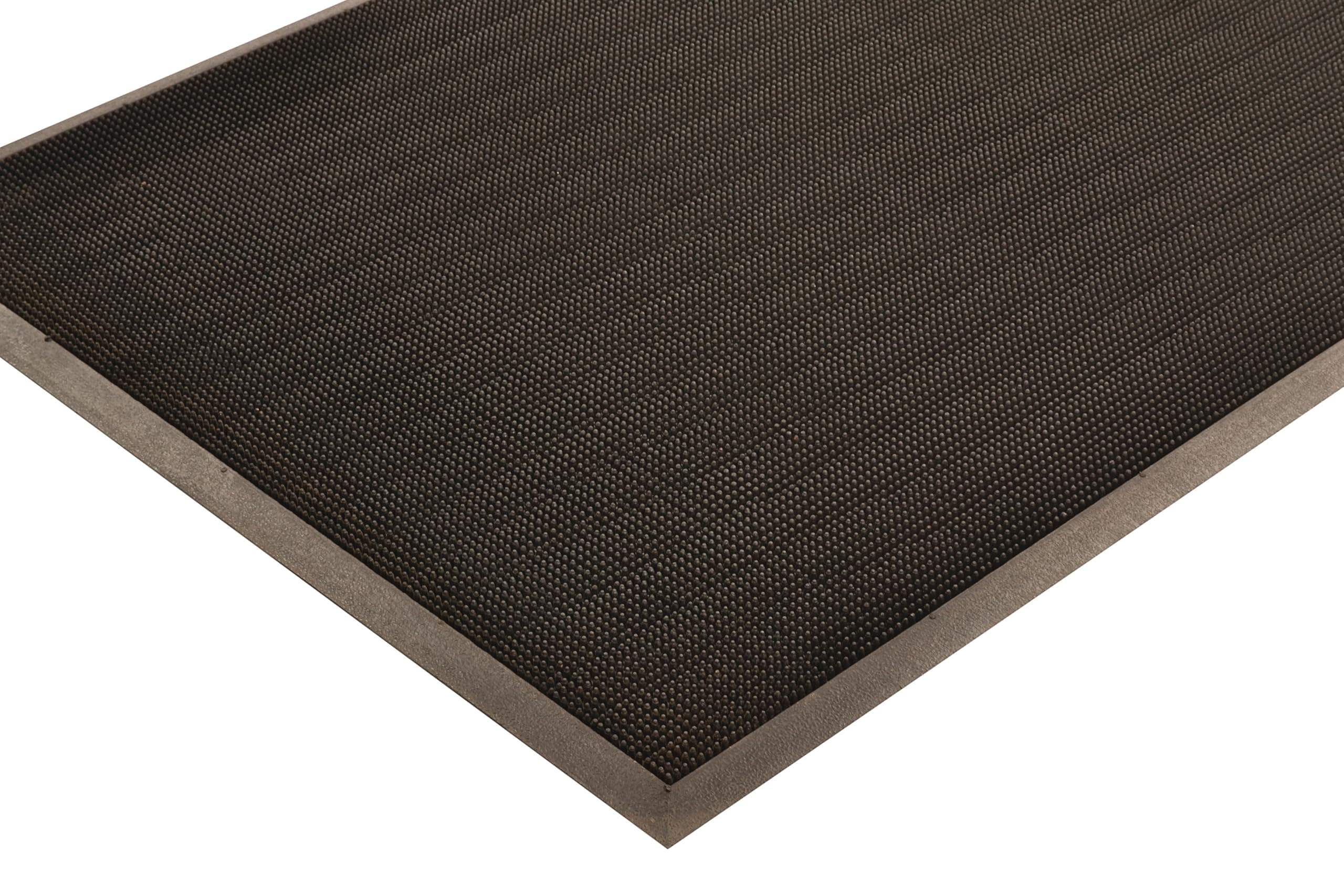 Notrax T28 Scrape® Moisture Trap Entry Scraper Mat, Outdoor Natural Rubber Doormat for Home or Business, Medium-Duty, Beveled Edges, 24" x 32", Black, T28S2432BL