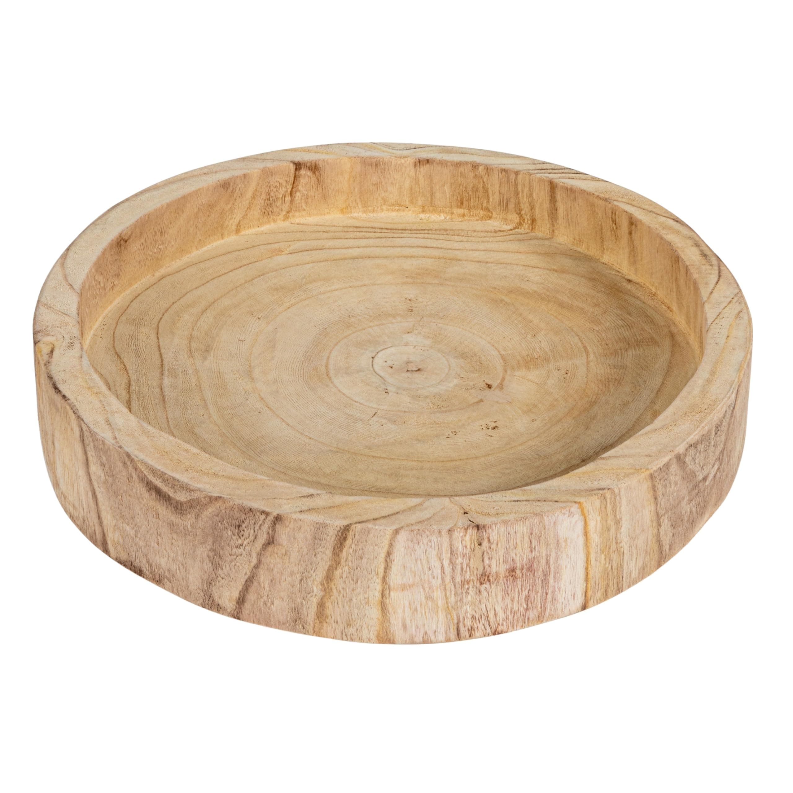 Creative Co-Op Paulownia Wood Hand Carved Tray