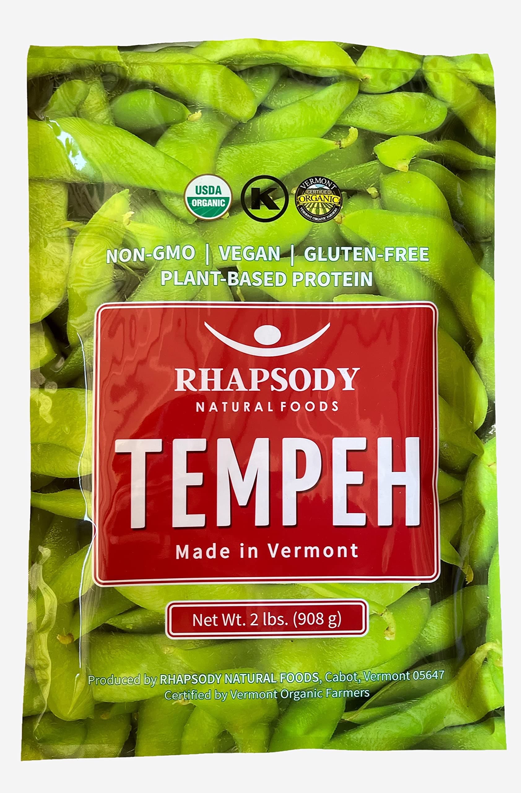 TEMPEH - Organic, Made in Vermont, 32 oz (2 Lbs) - case of 5