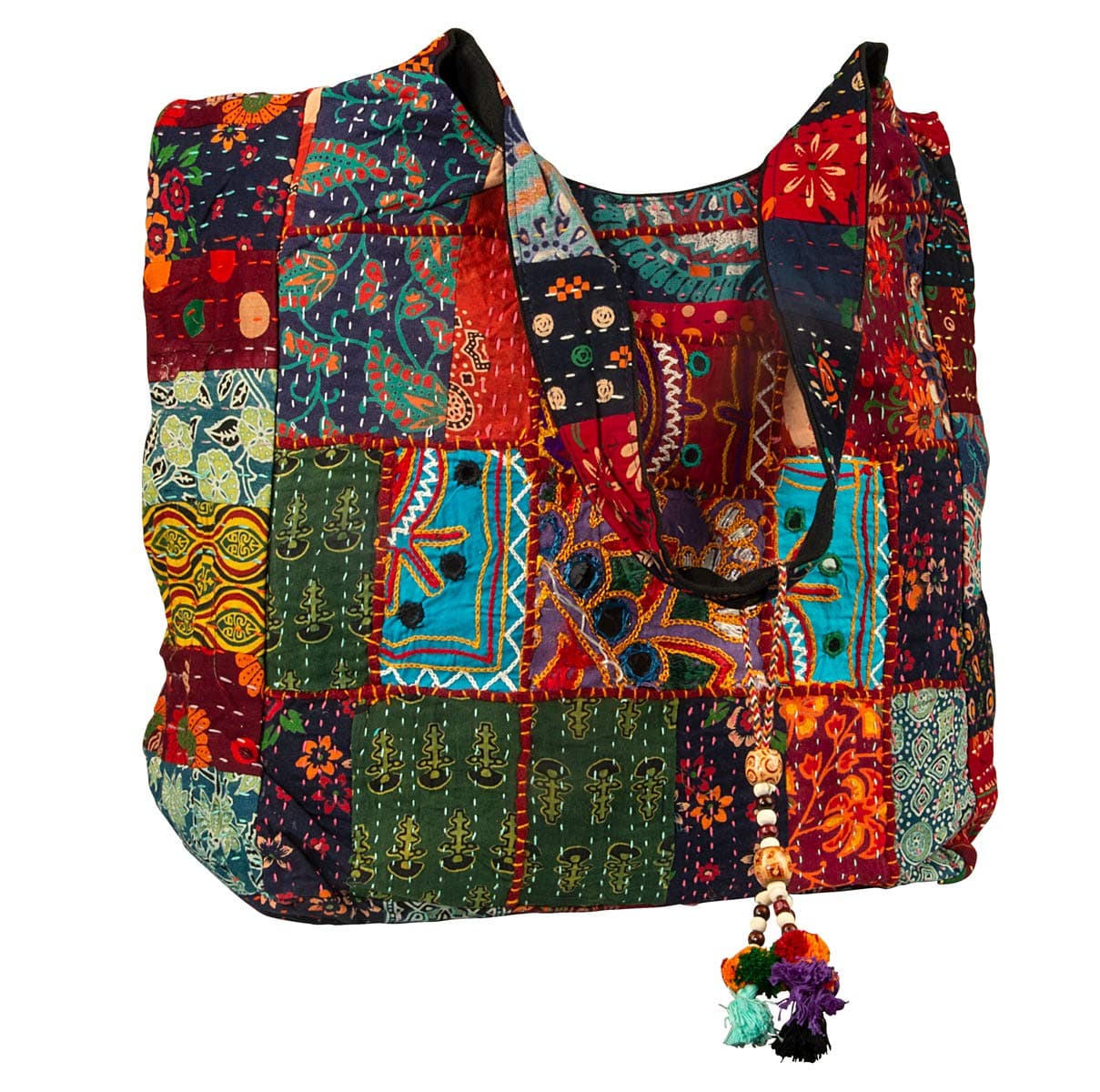Tribe Azure Fair Trade Women's Cotton Shoulder-Handbags