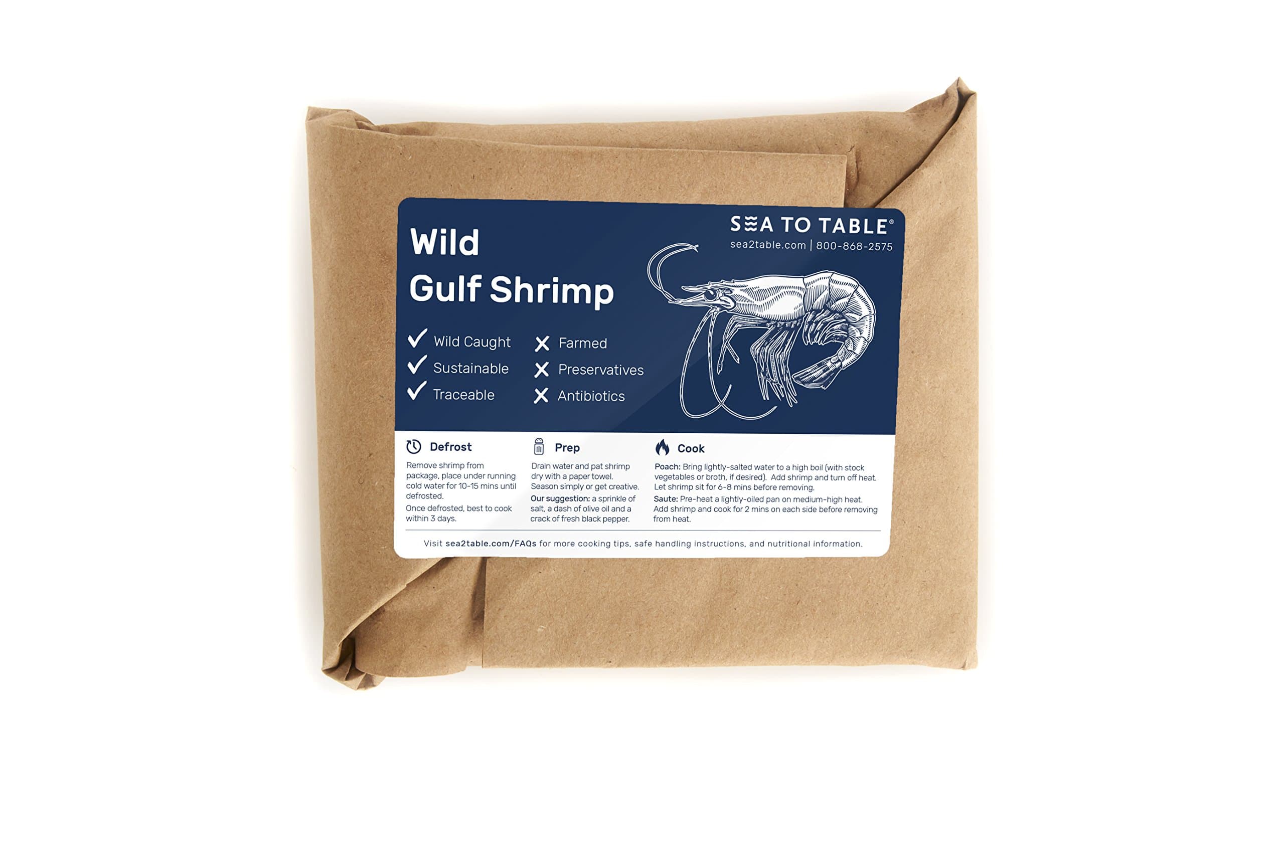 Sea to Table Wild-Caught Gulf Shrimp, Peeled and Deveined, 10 oz.