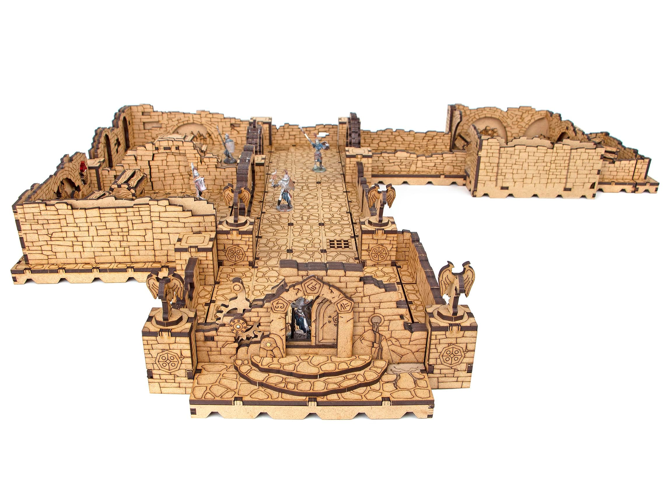 TowerRex Ancient Crypt Scatter Set D&D Terrain 3D Modular Tabletop Battle Mat Grid - DND Accessories for Dungeons & Dragons, Pathfinder, Warhammer - Wargaming Terrain for 25mm 32mm 28mm Miniatures