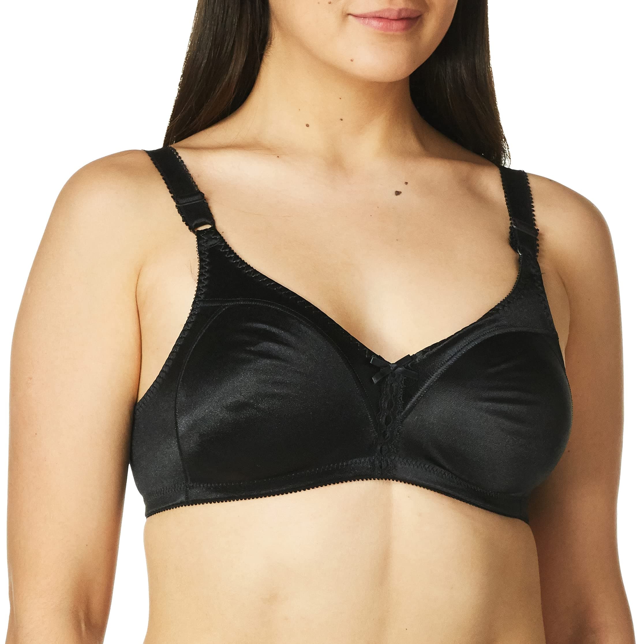 Women's Double Support Wire-Free Bra, Black, 38D