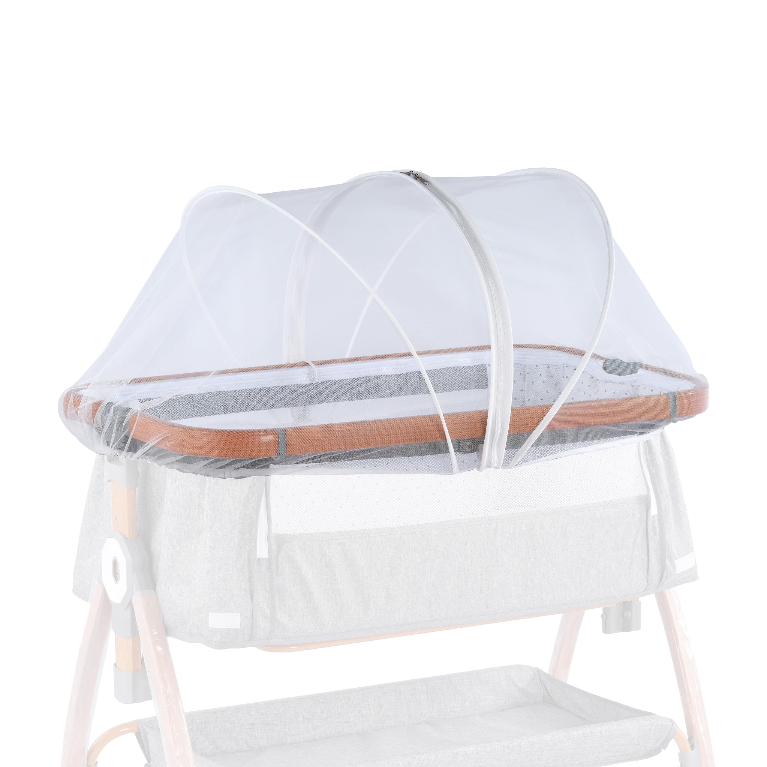 SeedFuture Bassinet Mosquito Net Cover with 2-Way Zipper for Baby Bassinet Bedside Sleeper Travel Crib White