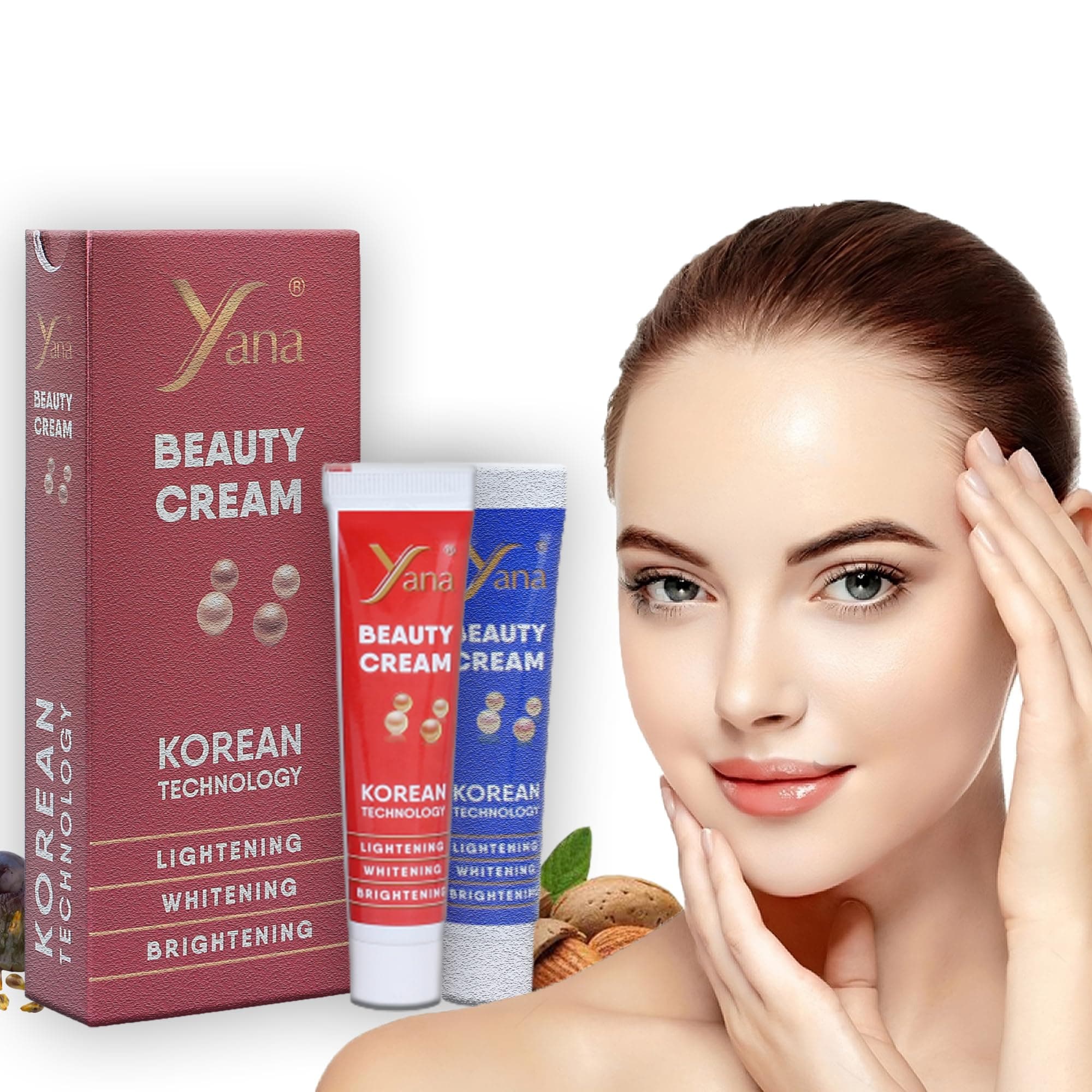 Beauty Cream with Korean Technology - Skin Whitening for Women & Men - Glutathione & Kojic Acid Face Cream - Full Body Fairness & Brightening Cream - for Glowing Skin & Hyperpigmentation