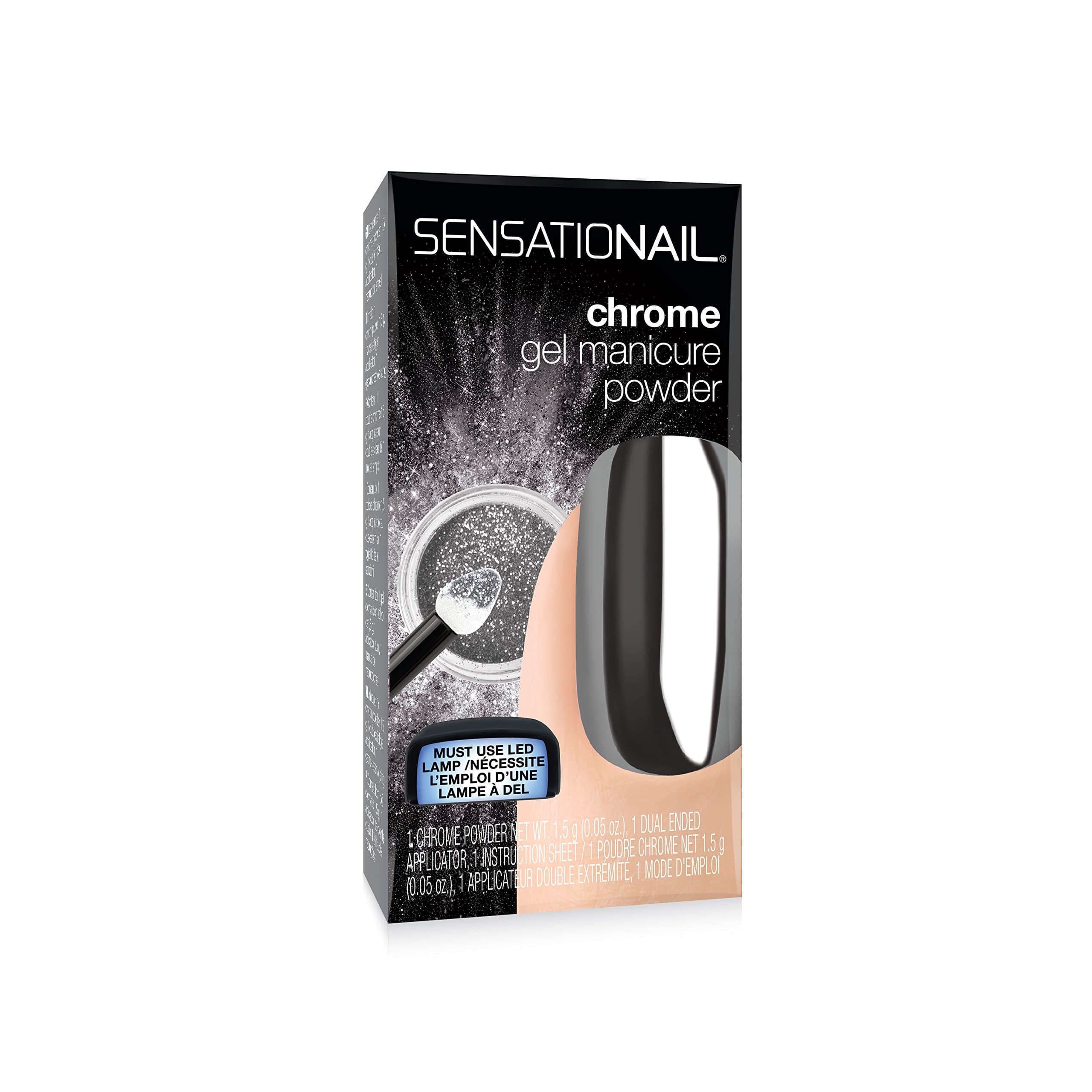 SensatioNail Chrome Gel Powder Silver - .25 fl oz