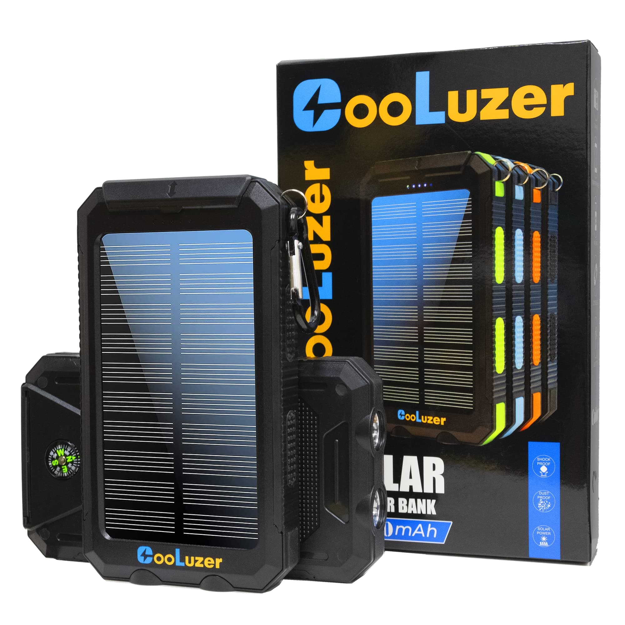 Dizarter Solar Charger Power Bank 36800mah with 18W PD 5V*3.1A Fast Charging, QC3.0 Portable Charger Solar Power Bank,IP67 Waterproof Camping Gear Accessory for Outdoor (Black)