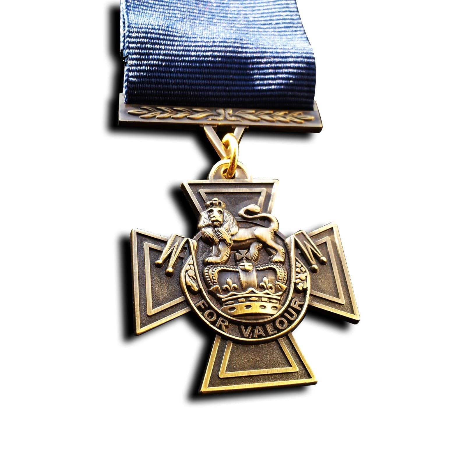 Goldbrothers13 Military Medal Victoria Cross Royal Navy WW1 British Medal with Blue Ribbon 1918 Naval Repro