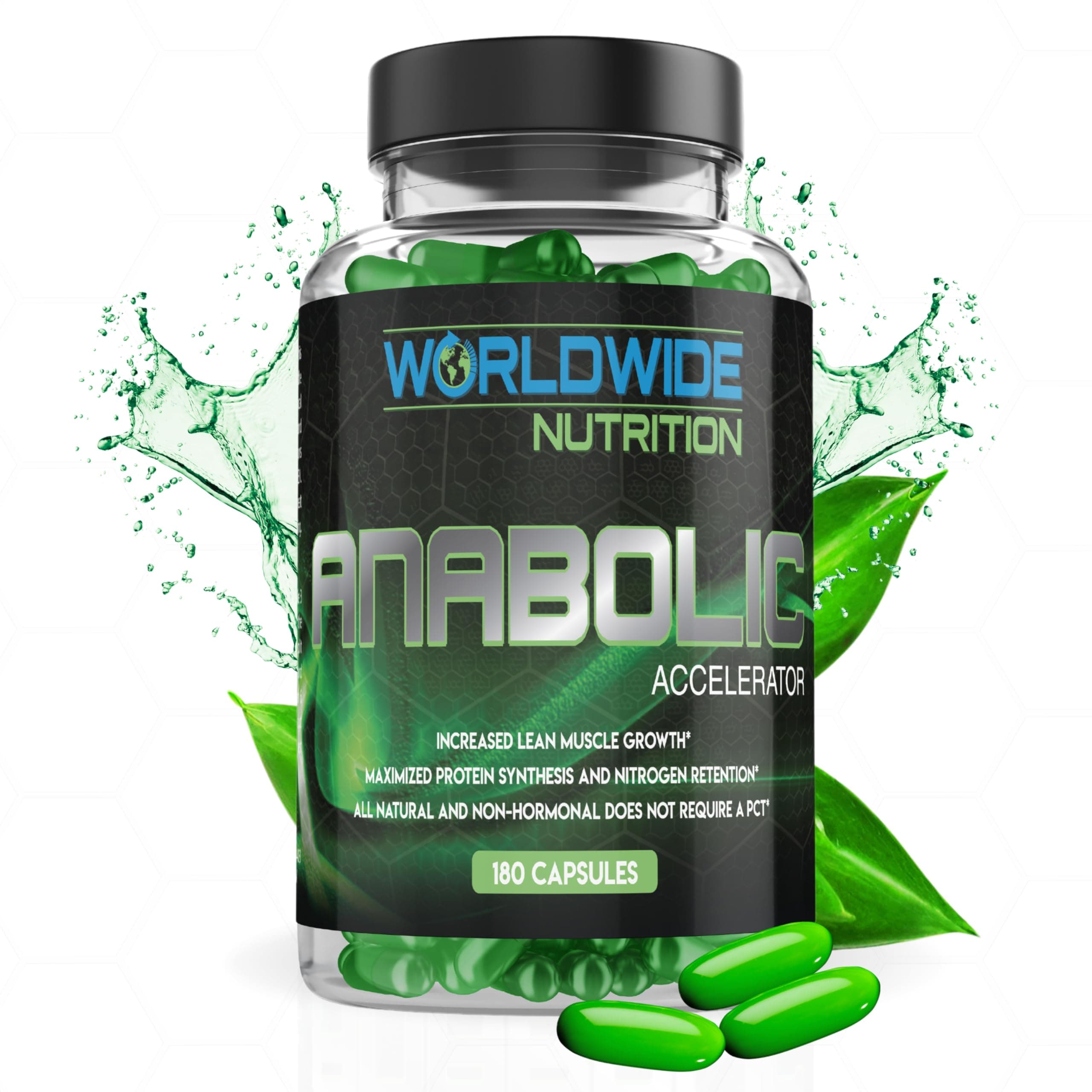 Worldwide Nutrition Anabolic Accelerator – Daily Supplement for Men – 180 Capsules – Supports Energy, Workout Recovery & Muscle Health