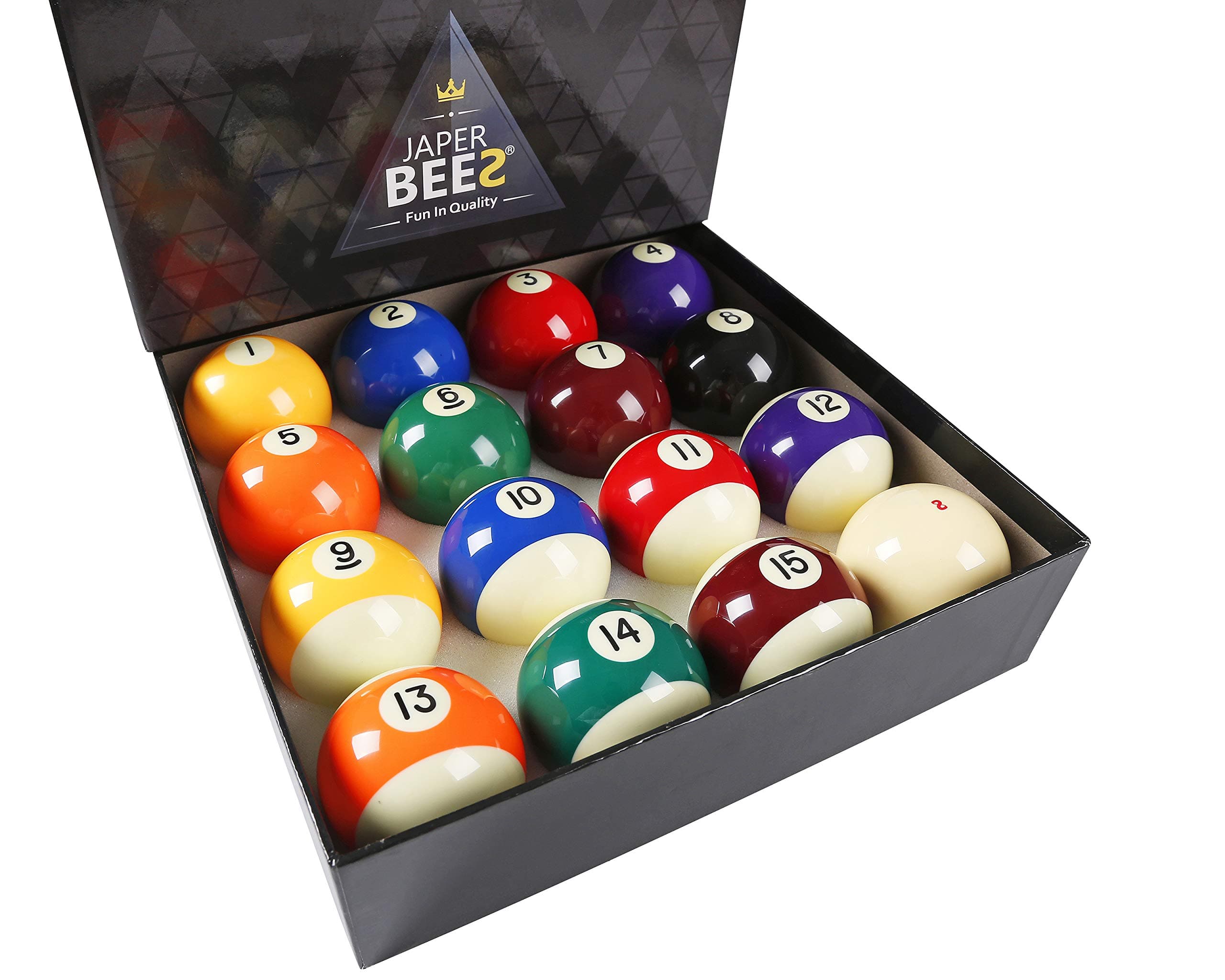 Billiard Ball/Pool Ball Set Complete 16balls 2-1/4" Regulation Size&Weight Resin Ball