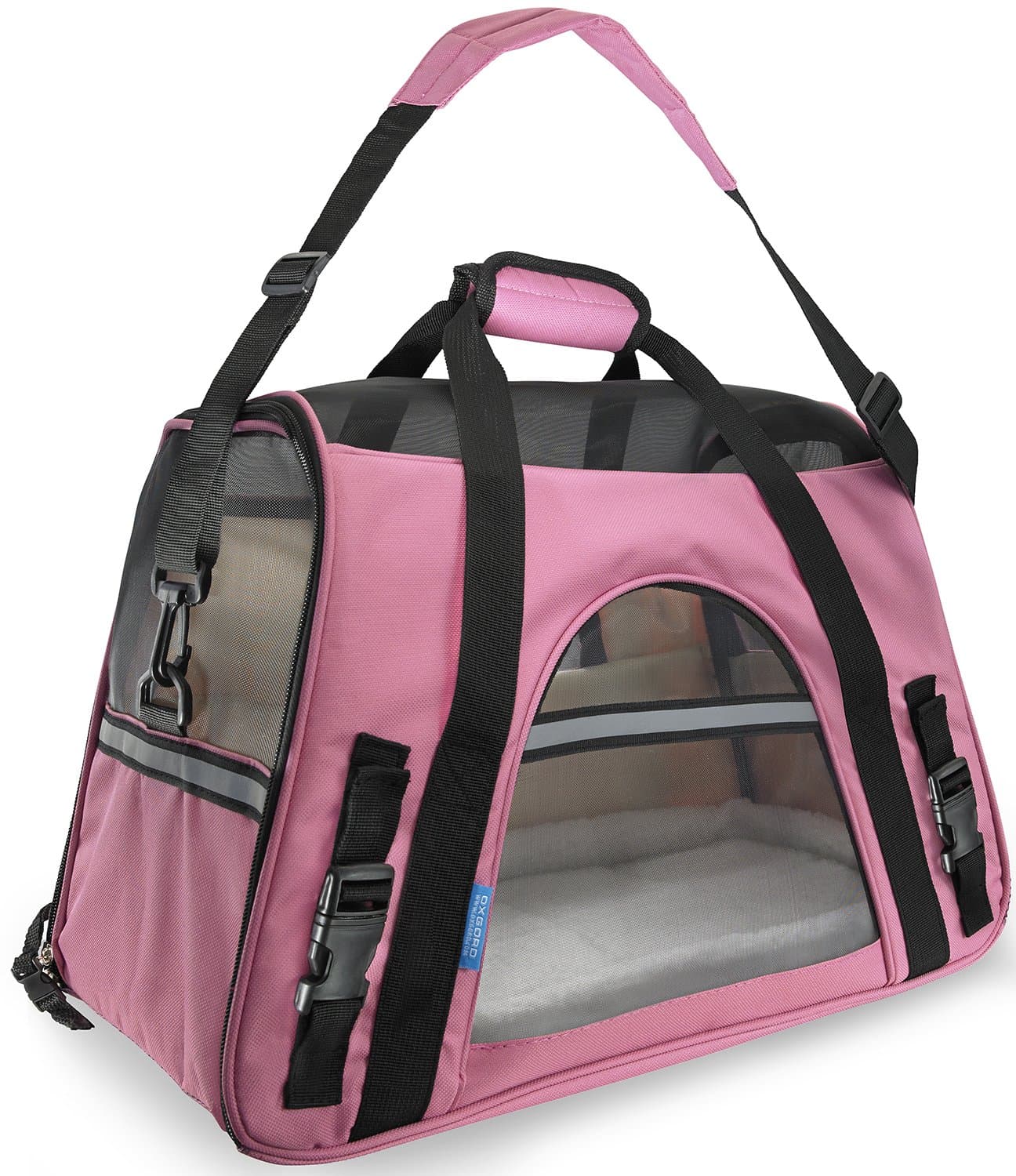 Paws & Pals Airline Approved Pet Carrier - Soft-Sided Carriers for Small Medium Cats and Dogs Air-Plane Travel On-Board Under Seat Carrying Bag with Fleece Bolster Bed For Kitten Cat Puppy Dog Taxi