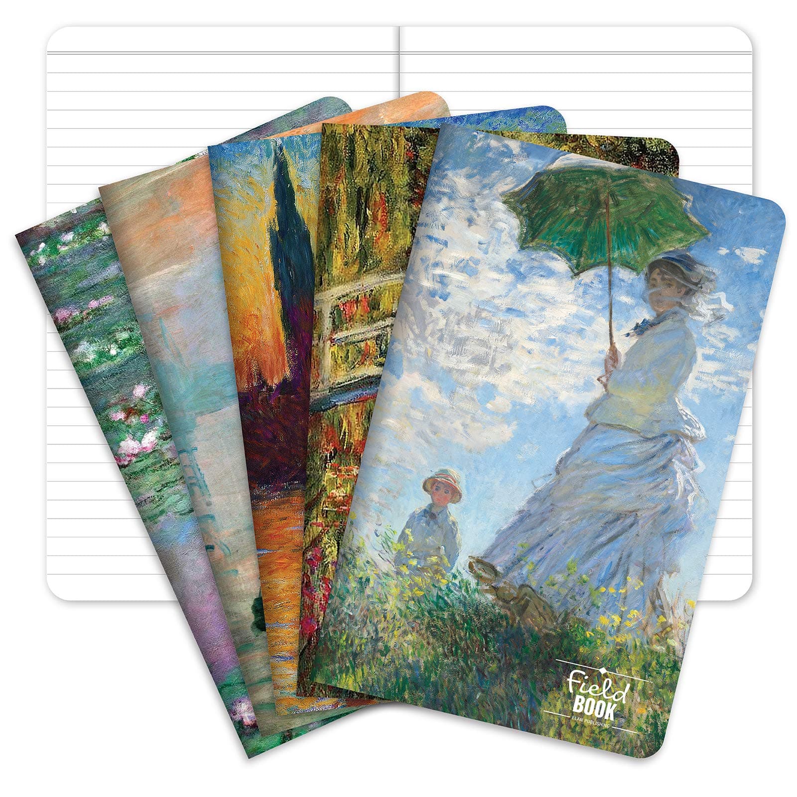 Field Notebook - 5"x8" - MONET Patterns - Lined Memo Book - Pack of 5