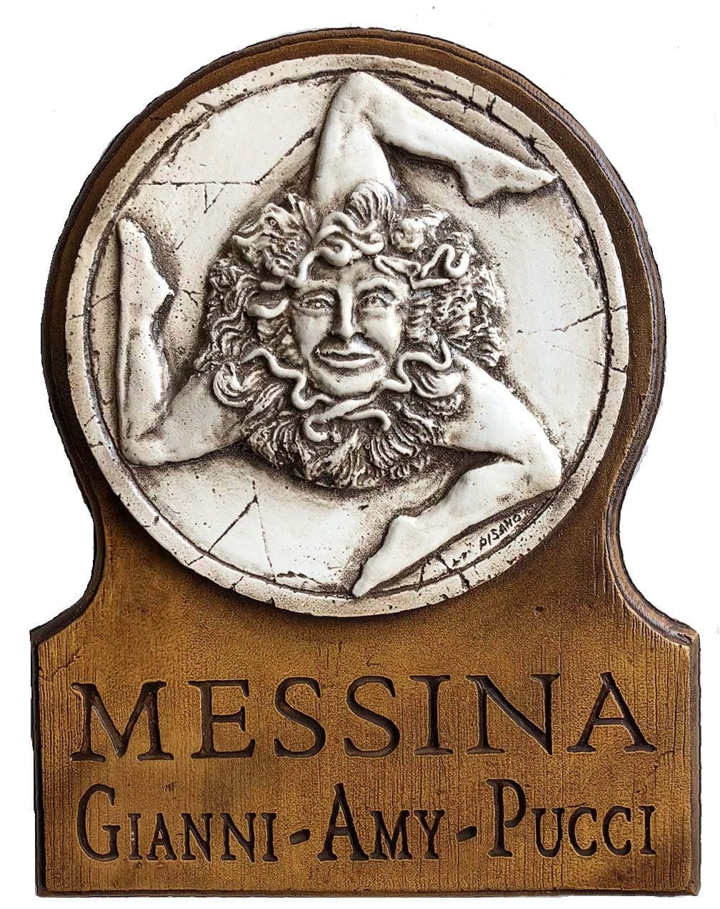 Piazza Pisano Sicilian Trinacria Personalized Plaque