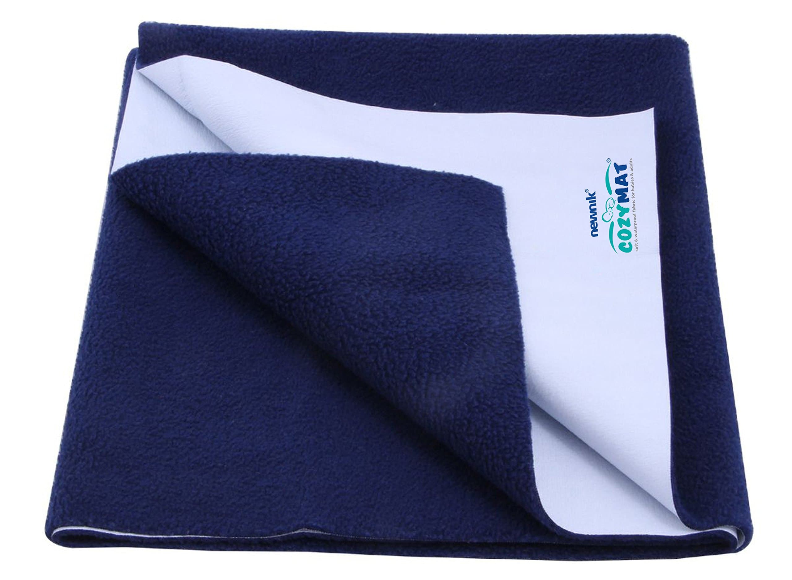 Dry Sheet Quick Waterproof Breathable Bed Protector & Crib Sheet (Size: 70cm X 100cm) Navy Blue, Medium