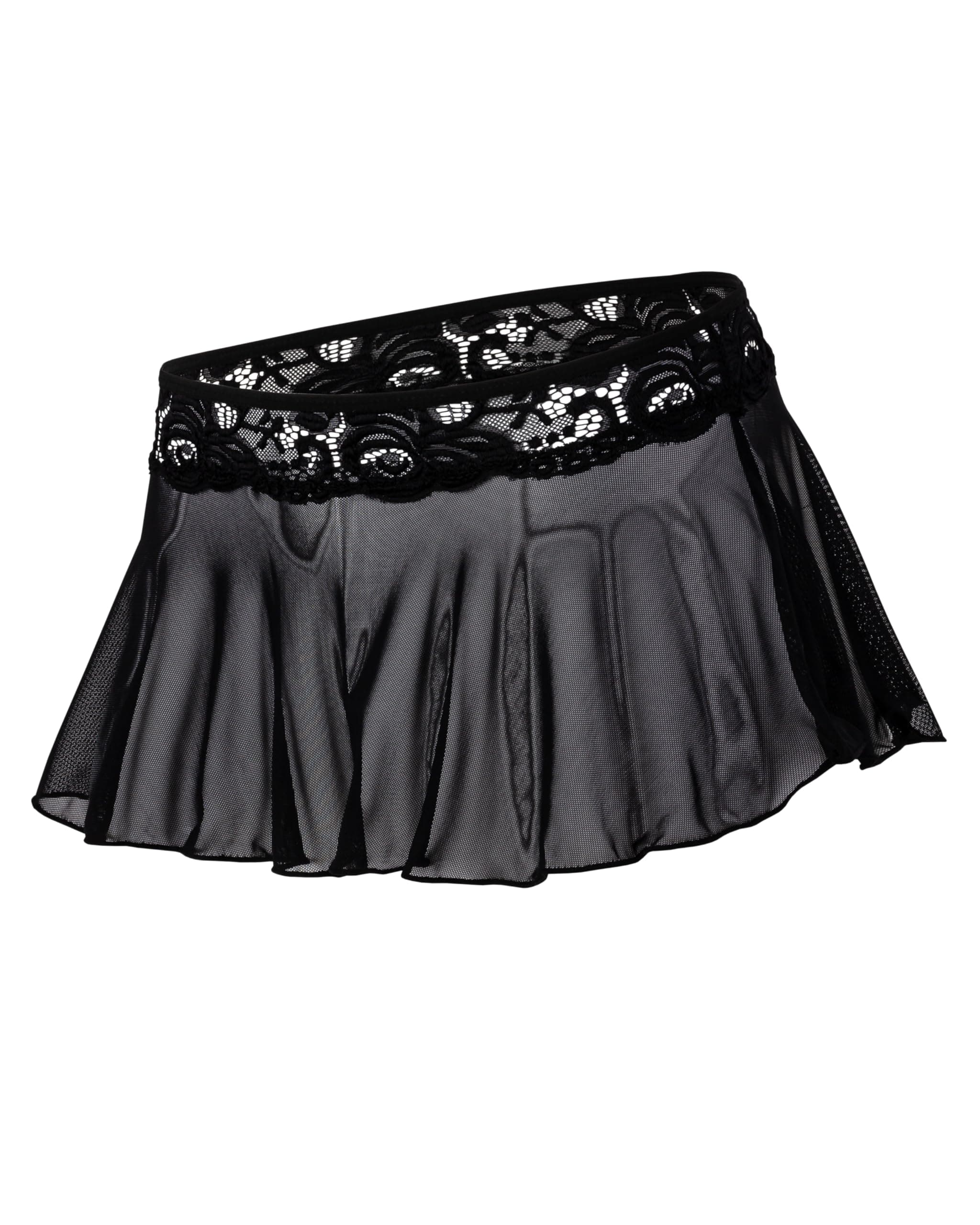 Pinup Doll Sheer Lace Skirt, Women's Lace Sheer Mini Skirt, Sizes Small Through XX-Large