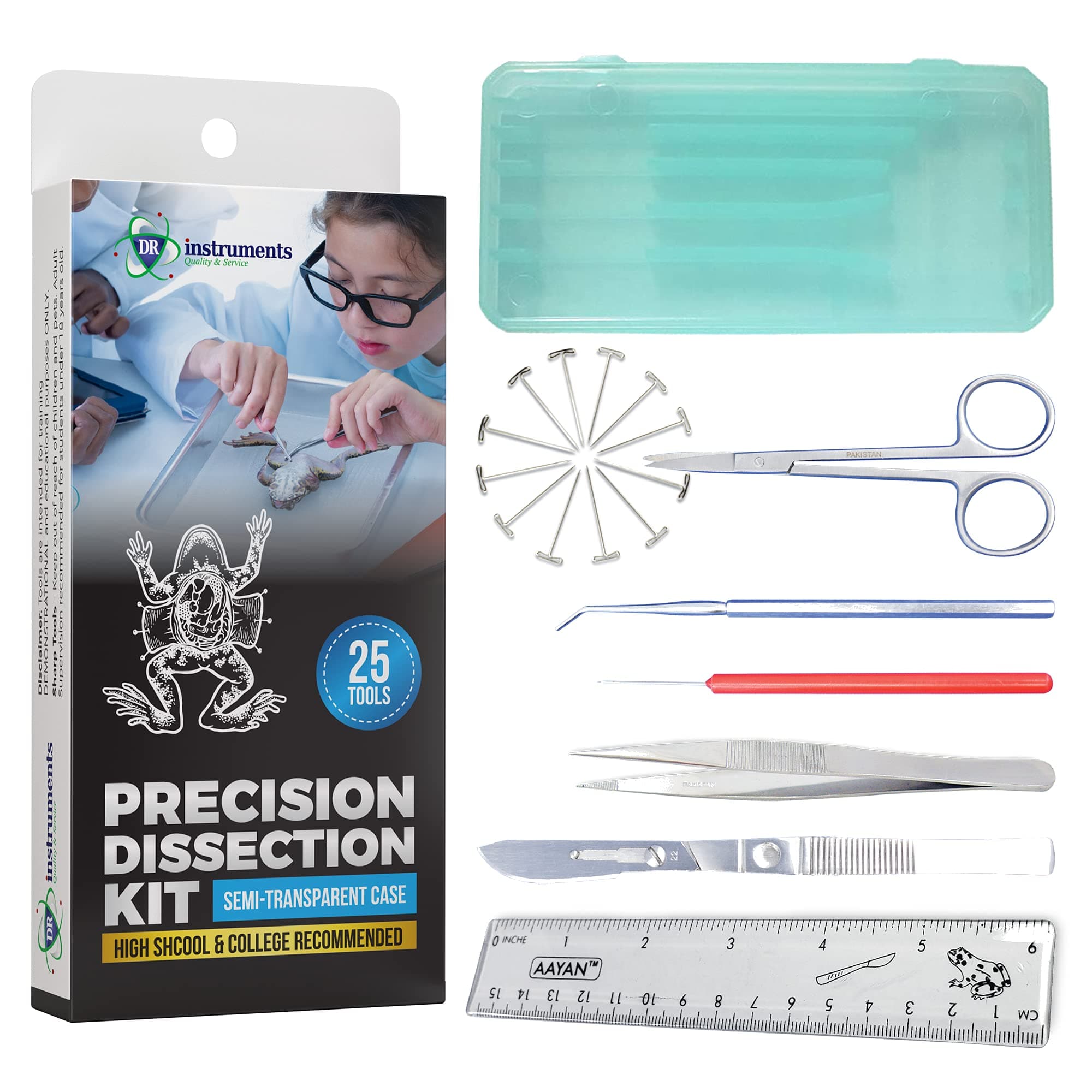61936PCT Precision Dissection Kit Hard Plastic Case Assorted Color (Pack of 9)