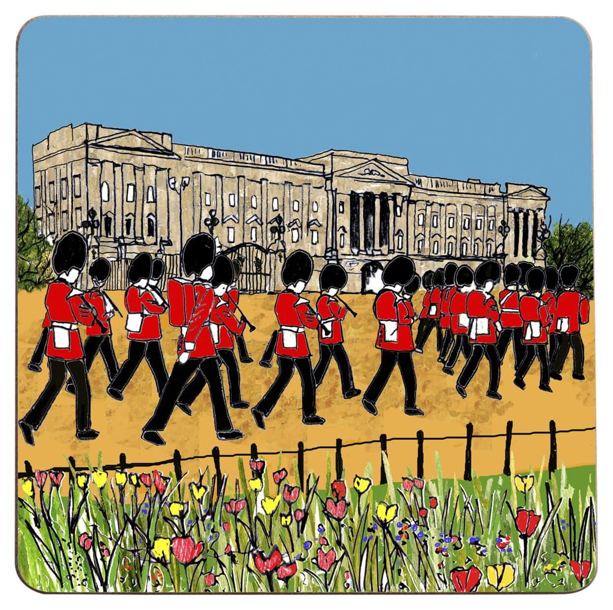 Emmeline Simpson Buckingham Palace TEAPOT Stand, Melamine, 17.5 x 0.4 x 17.5 cm