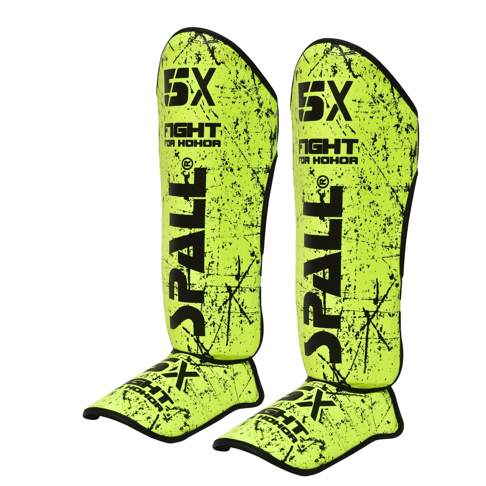 SPALL shin instep guards S M L XL White Black Green Blue Red F.Green Orange for Martial Arts Muay Thai Sparring Kickboxing taekwondo BJJ Karate and Boxing Gear for Men (F.Yellow, L)