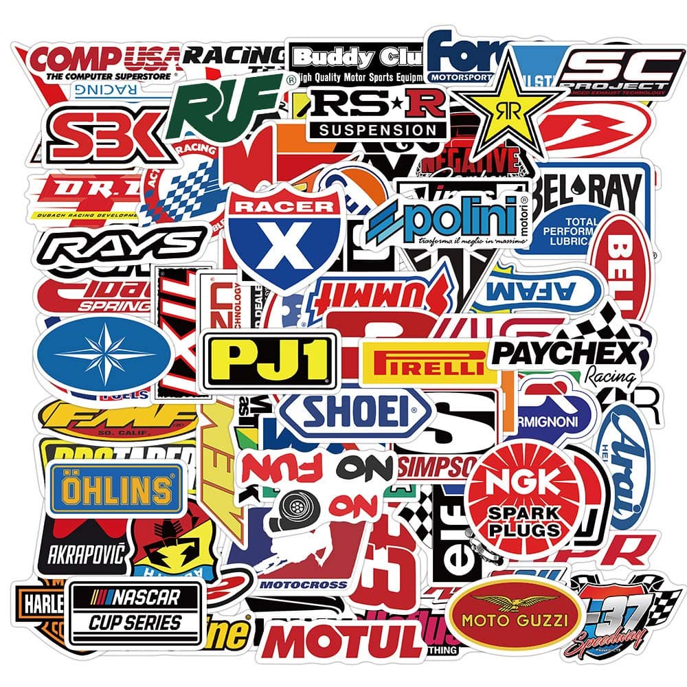 100pcs Racing car Stickers,Sports Car Racing Stickers for Adults, Boys, Teens - Pack for Car, Water Bottles, Laptop, Phone, Motorcycle, Computer, Bicycle, Helmet