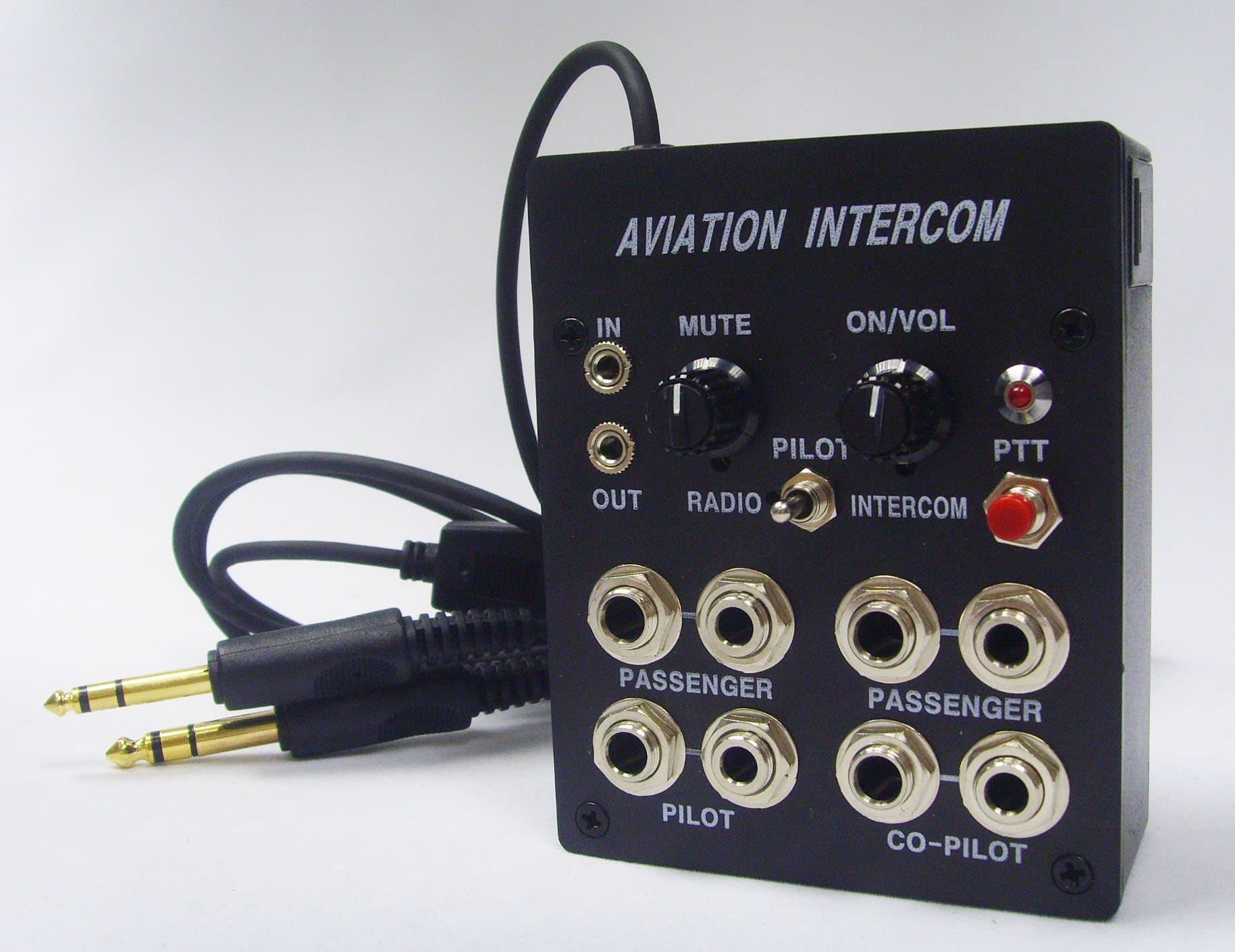 SkyLite 4-Places Aviation Intercom with PTT Switch