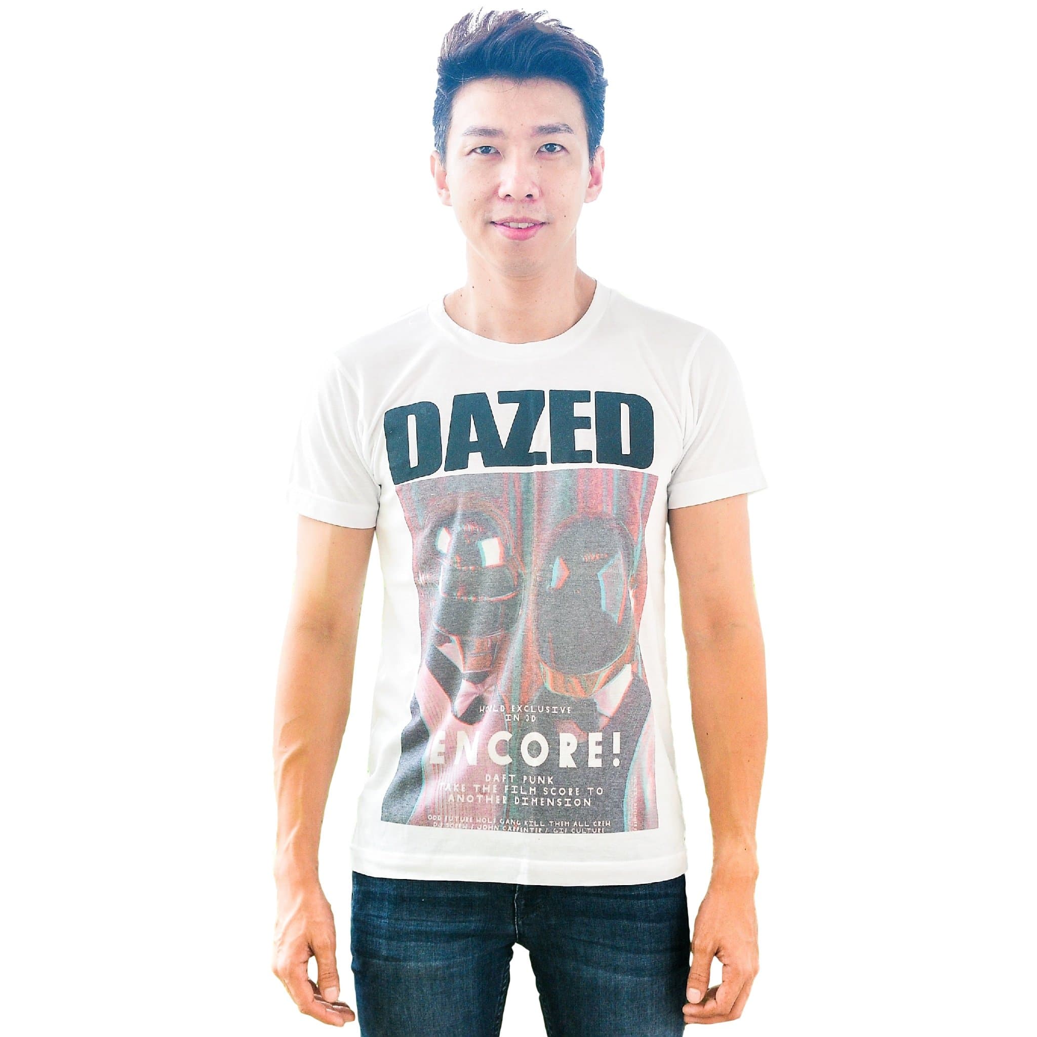 The Celebrity 4 T Shirt Daft Punk T Shirt Short Sleeve White