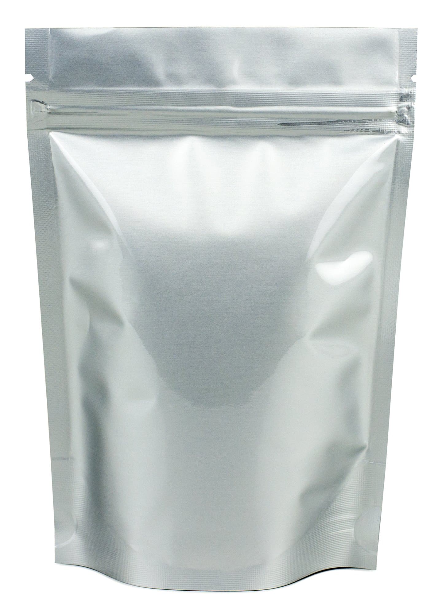 Clearwave Health Silver Stand Up Pouch - Aluminium - Matt Finish - Mylar - Ziplock Grip Seal x 50-9cm x 13cm