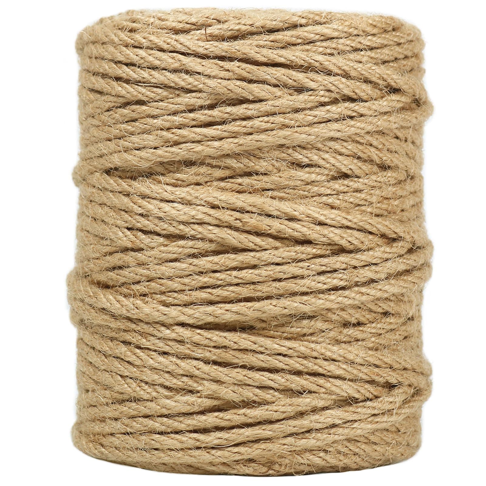 Tenn Well Jute Twine, 164 Feet 4mm Natural Garden Twine Rope for Crafts, Gardening, Plant Support, Gift Wrapping, Recycling, Christmas Ornaments, Holiday Decor