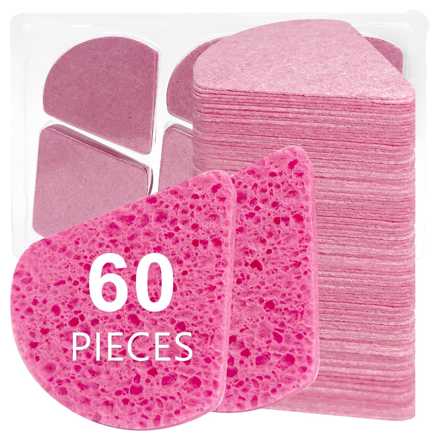 SpunsponCellulose Scrub Sponge - Kitchen Cleaning Sponges for Dishes,Pans,Pots & More- 50 Pack Lotus Root Shape Dishwashing Sponges, Pink