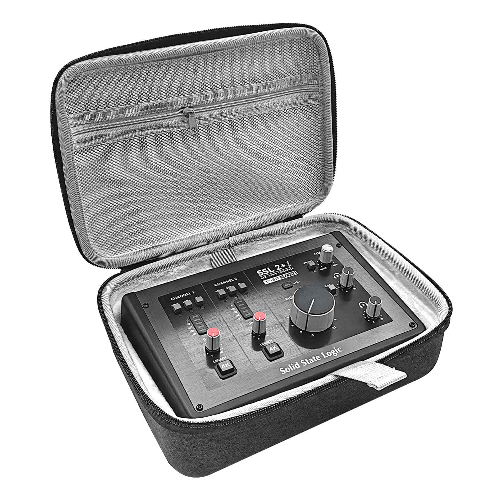 Hard Shell Case Compatible with SSL 2 or 2+ and SSL2 MKII and 2+ MKII Interface Audio Interface Cover, Protective Travel Case (Grey)