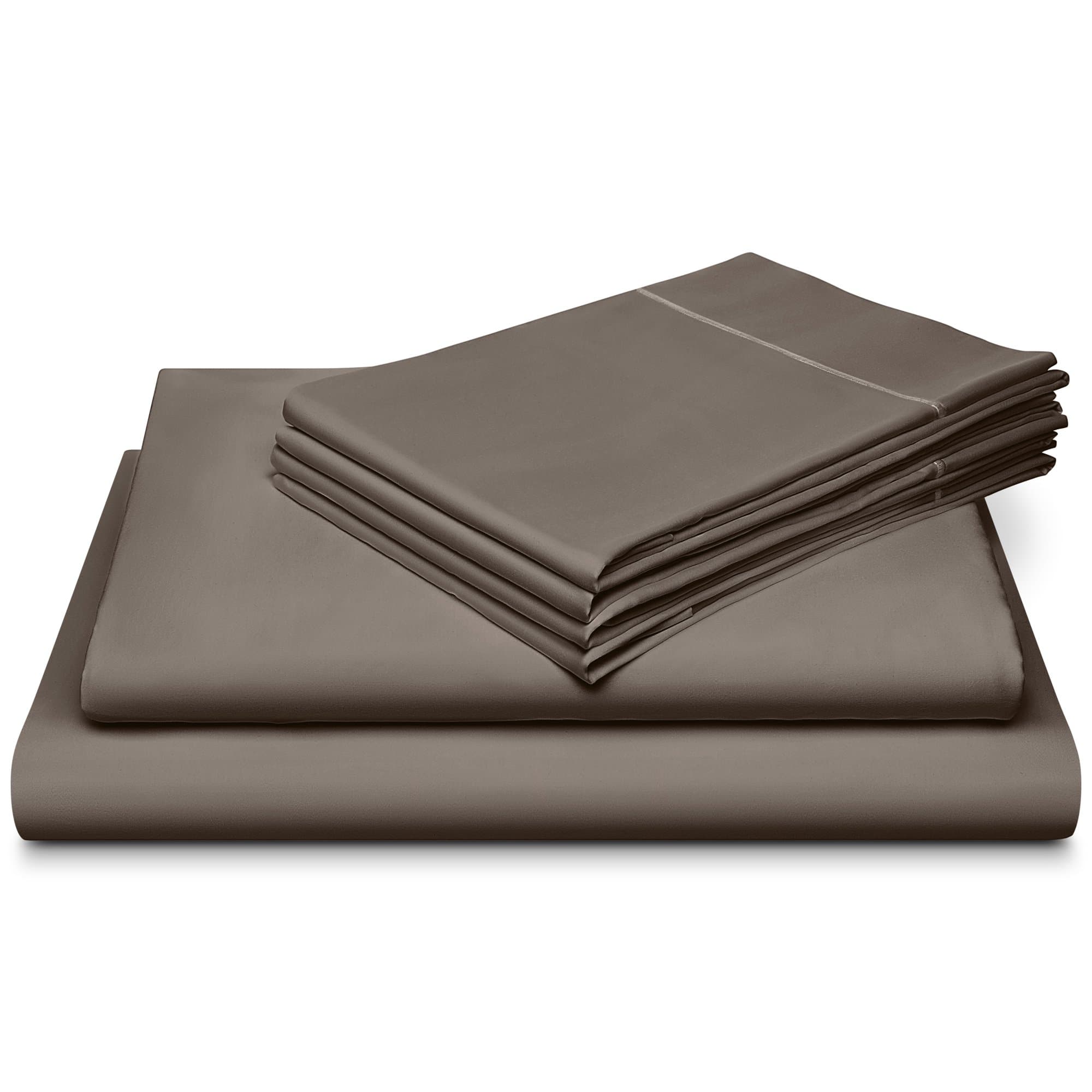 DREAM CASTLE 800 Thread Count 100% Cotton Sheet Set with Bonus Pillowcases,Soft Sateen Weave,Queen Sheet, Deep Pockets,Hotel Collection,Luxury Bedding- Super Sale, Charcoal (15052) Linens