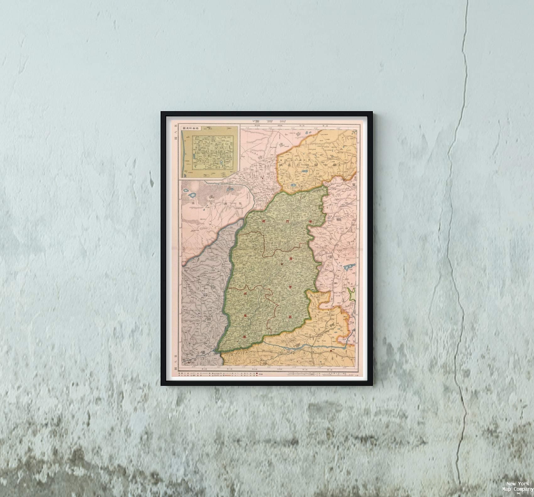 1917 Map|No.9. New Atlas of China = Zhongguo Xin yu tu. Chen Haoji zhu. Shang wu yin shu guan|Vintage Fine Art Reproduction|Size: 18x24|Ready to Frame