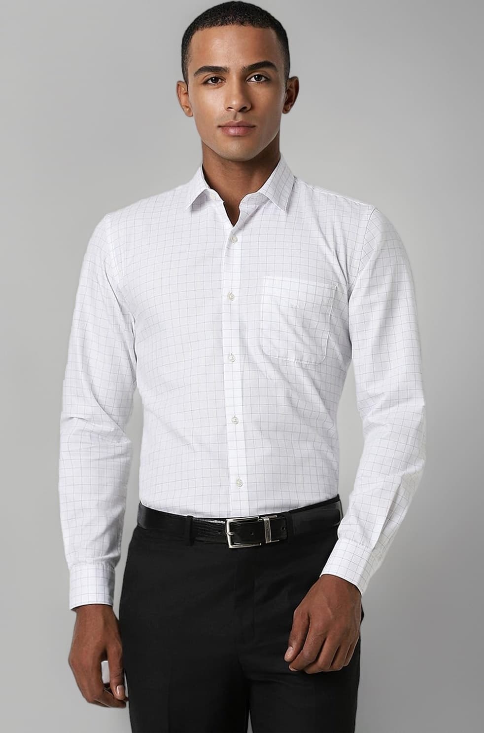 Peter England Men Polycotton Solid Slim Fit Shirt