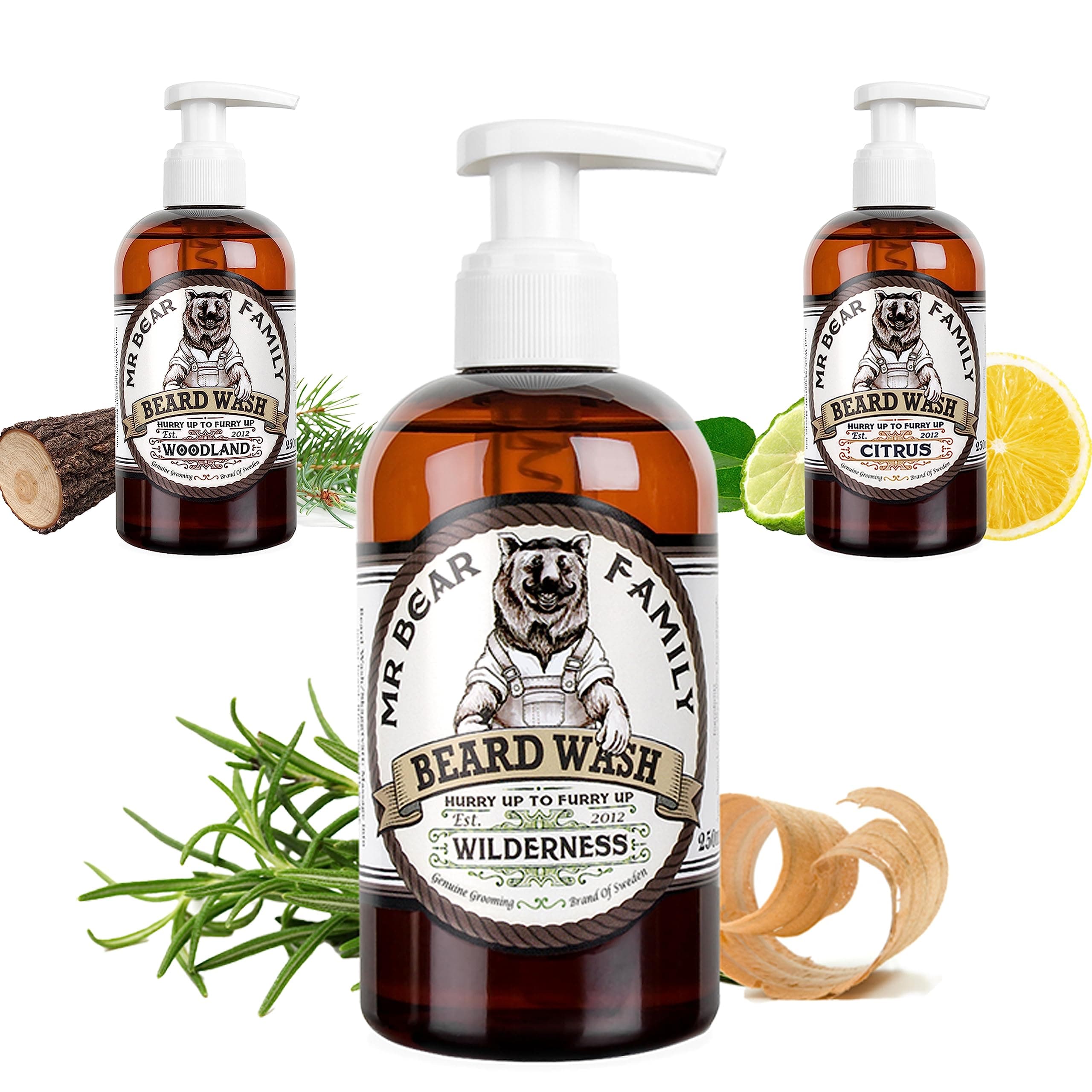 Natural Beard Shampoo for Men – Hydrating Vegan Beard Wash Contains Anti Beard Itch Anti Beardruff Oat Extract + Soothing Witch Hazel + Vitamin E for Fuller, Healthier Beard Hair – Wilderness 250ml