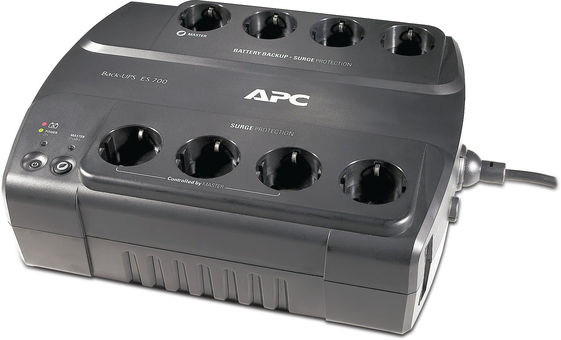 APC BE700G-GR uninterruptible power supply (UPS) - uninterruptible power supplies (UPSs) (8 x Schuko CEE 7, 0 - 40 °C, 50/60, -15 - 40 °C, 224 x 311 x 89 mm, Black)