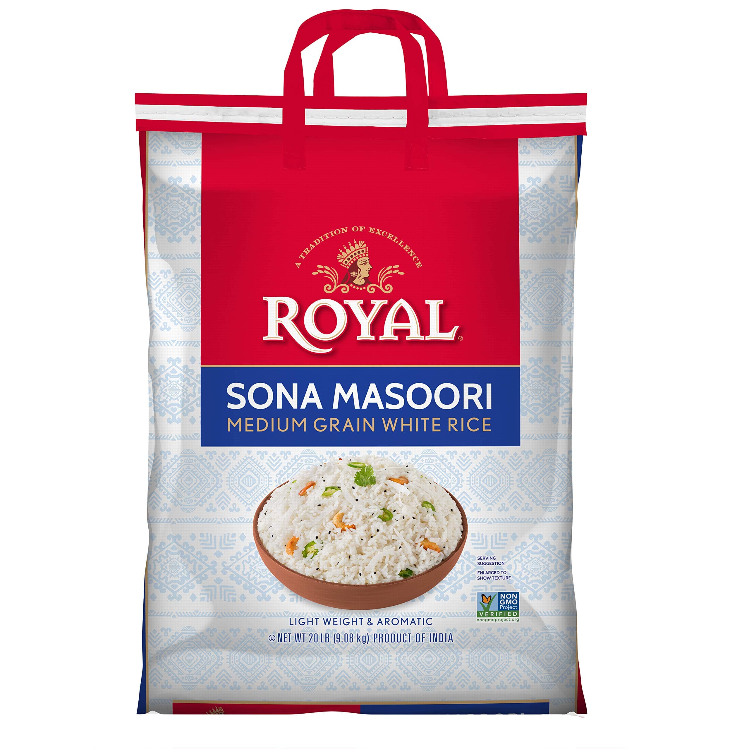 Royal Sona Masoori Rice, 20 Lb Bag
