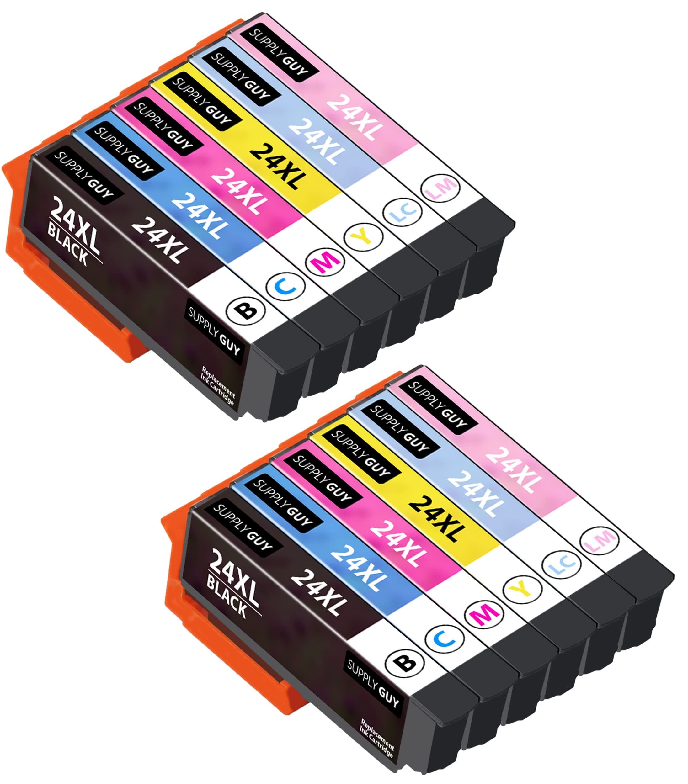 Supply Guy 12 ink cartridges compatible with Epson 24XL / 24 XL Multipack for Expression Photo XP55 XP65 XP750 XP760 XP850 XP860 XP950 XP960 XP970