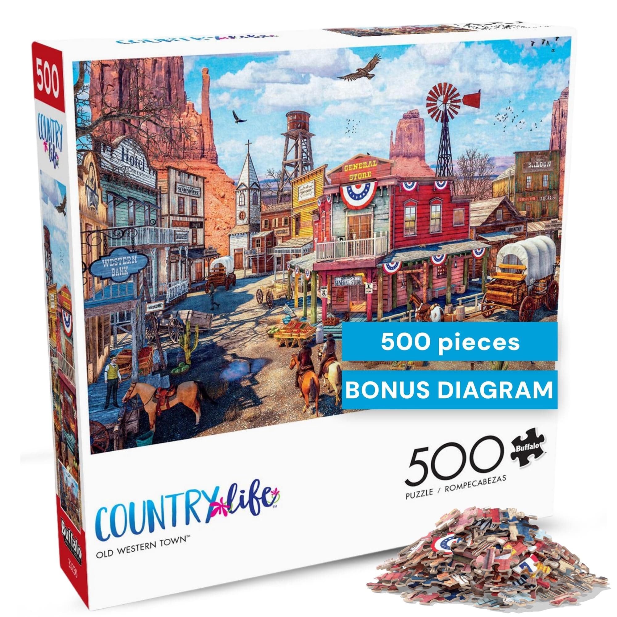 Country Life - Old Western Town - 500 Piece Jigsaw Puzzle